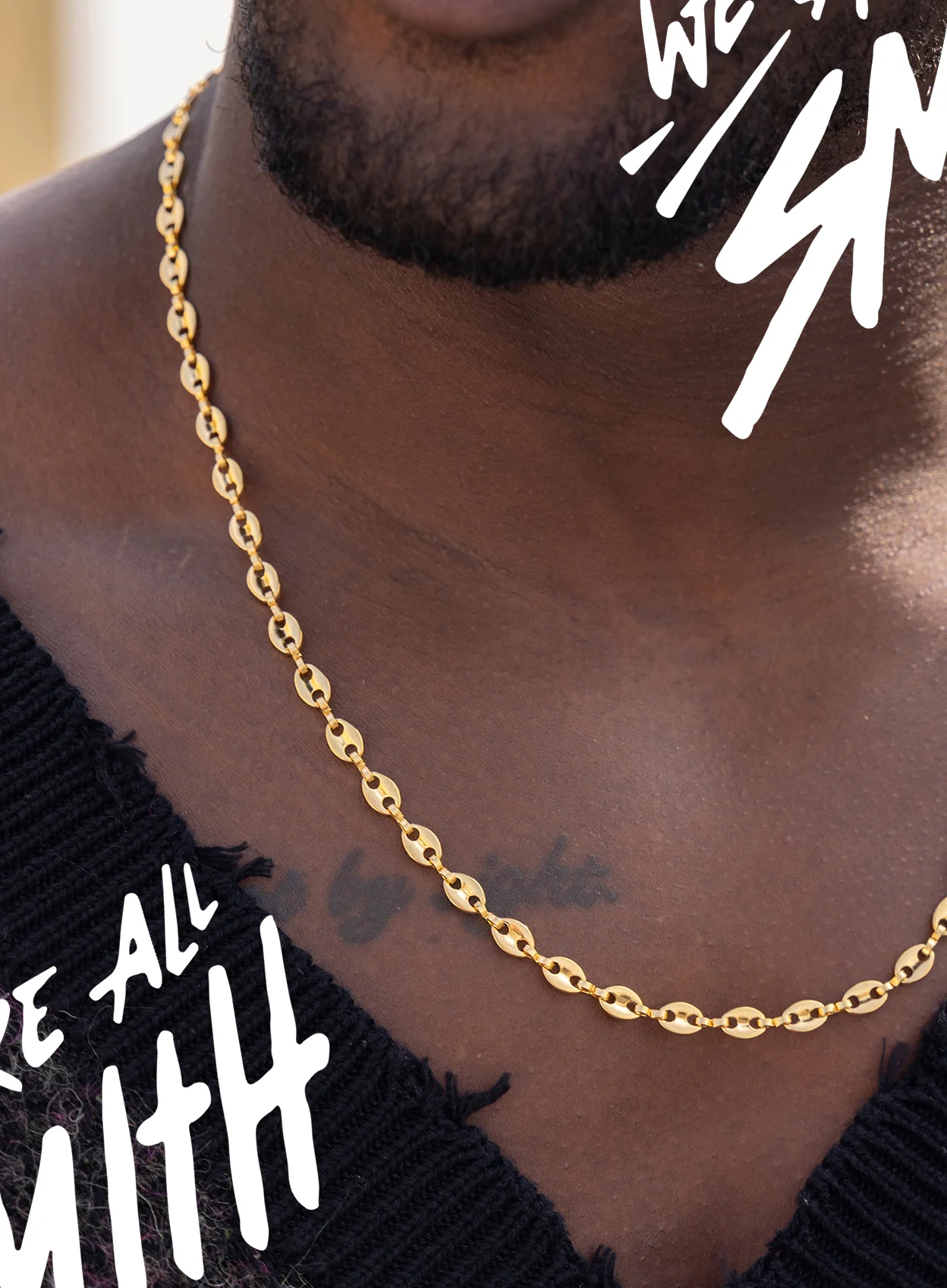 Stainless Steel Gold Plated 5mm Mariners Chain Necklace - Image 3