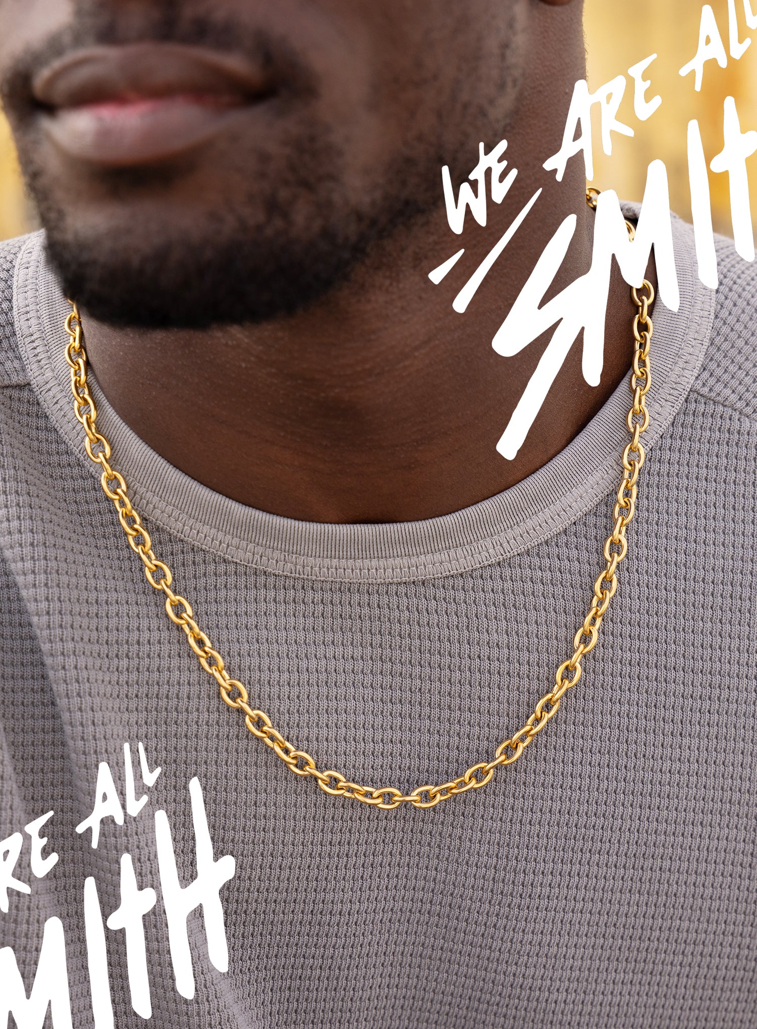 Stainless Steel Gold Plated 7mm Thick Oval Cable Chain Necklace - Image 6