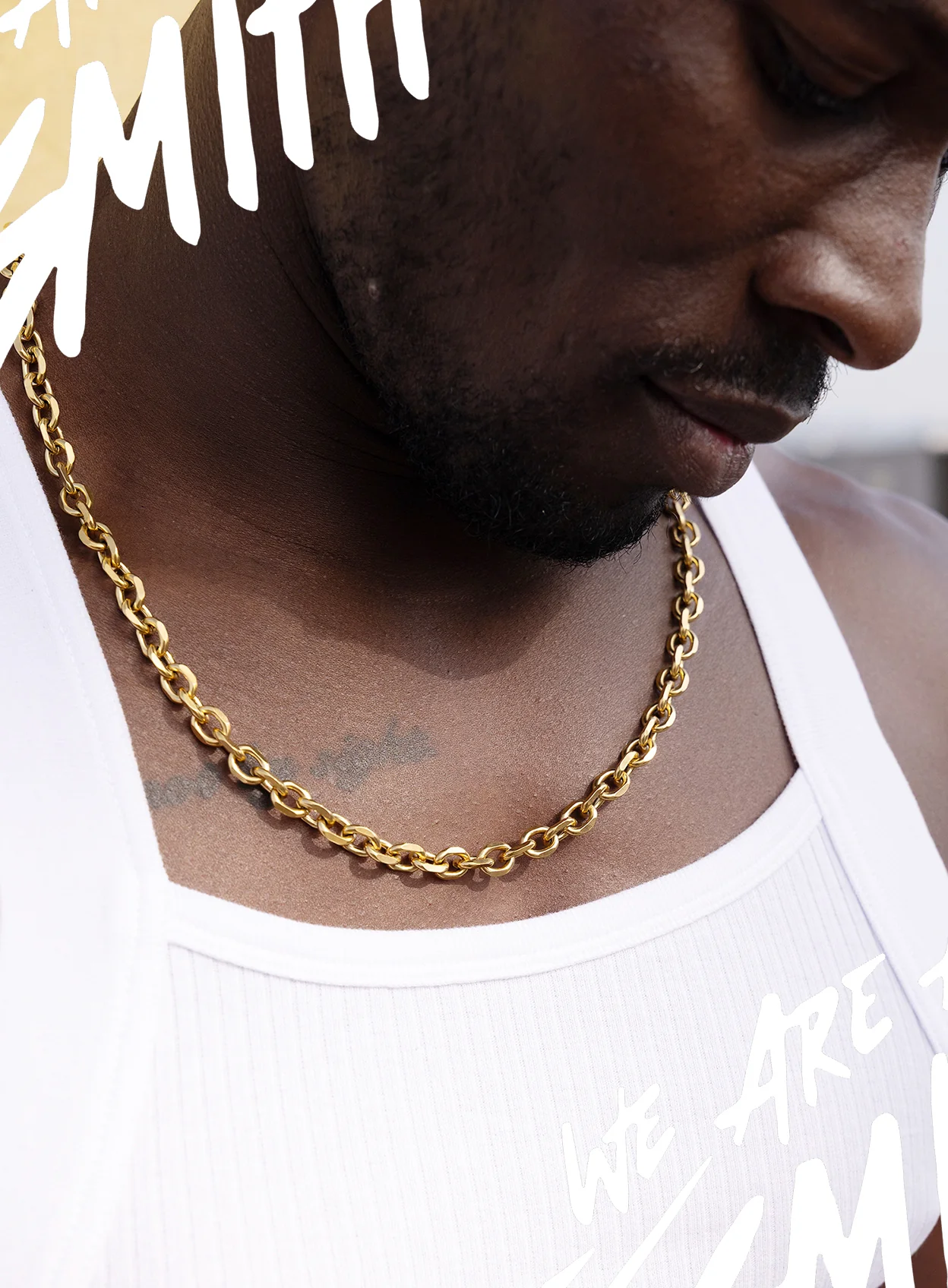 Stainless Steel Gold Plated 8mm Cable Chain Necklace - Image 4