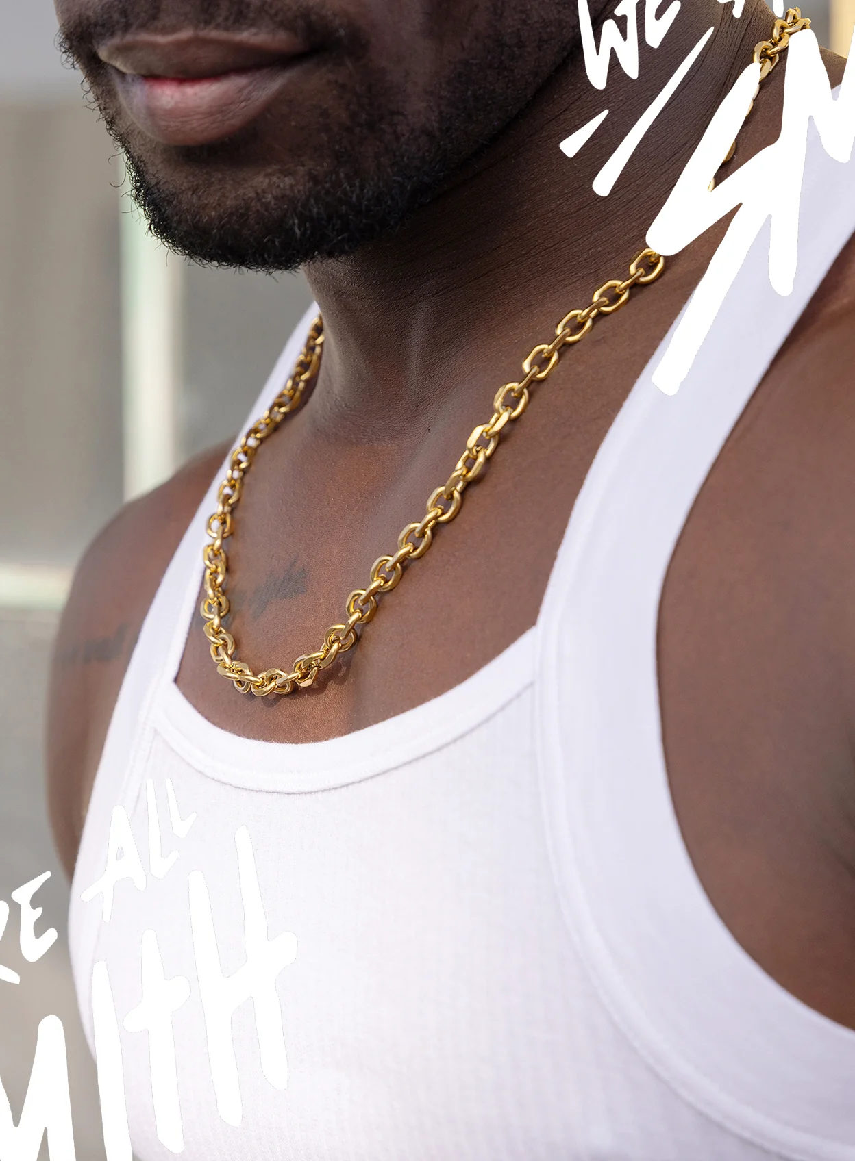 Stainless Steel Gold Plated 8mm Cable Chain Necklace - Image 6