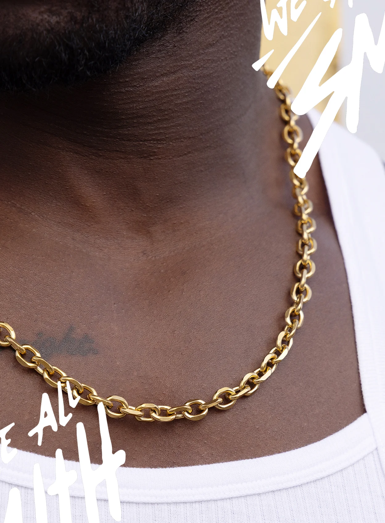 Stainless Steel Gold Plated 8mm Cable Chain Necklace - Image 7