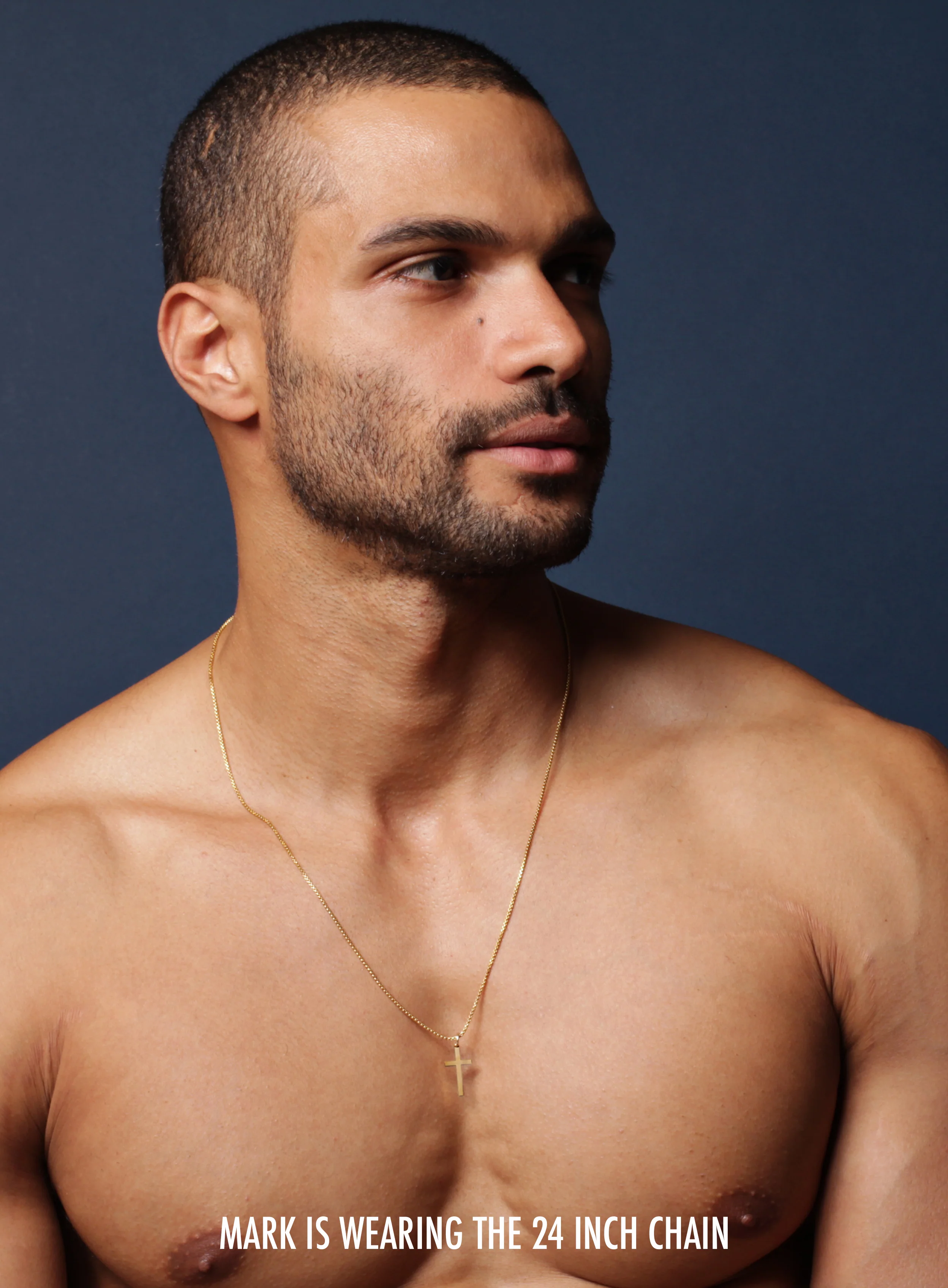 SMALL GOLD CROSS NECKLACE FOR MEN - Image 13