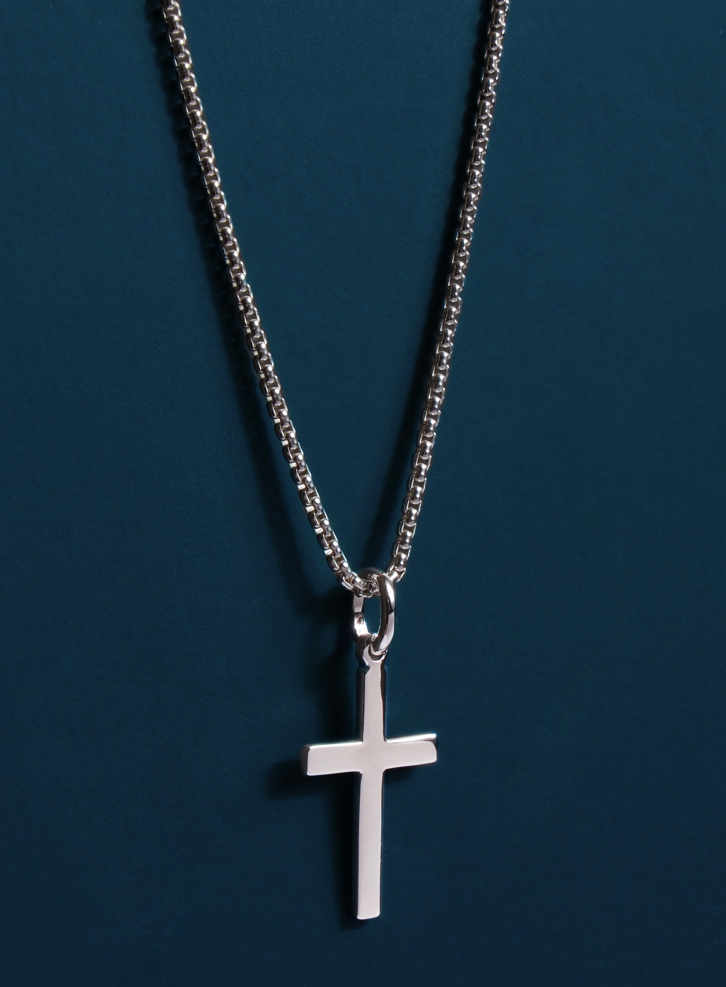 Sterling Silver Cross Necklace for Men - Image 8