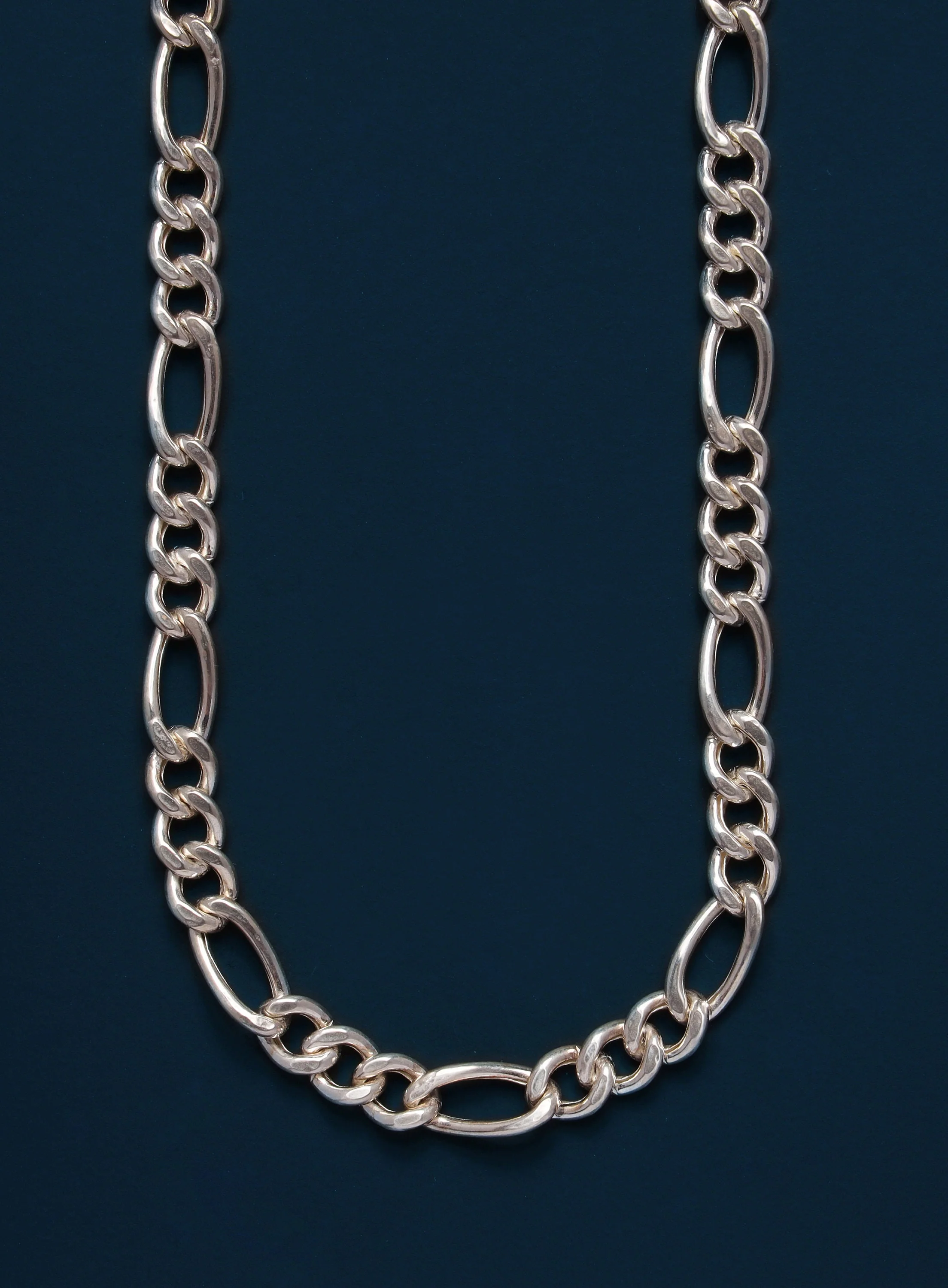 7mm Hollow Sterling Silver Figaro Chain Necklace - Image 2
