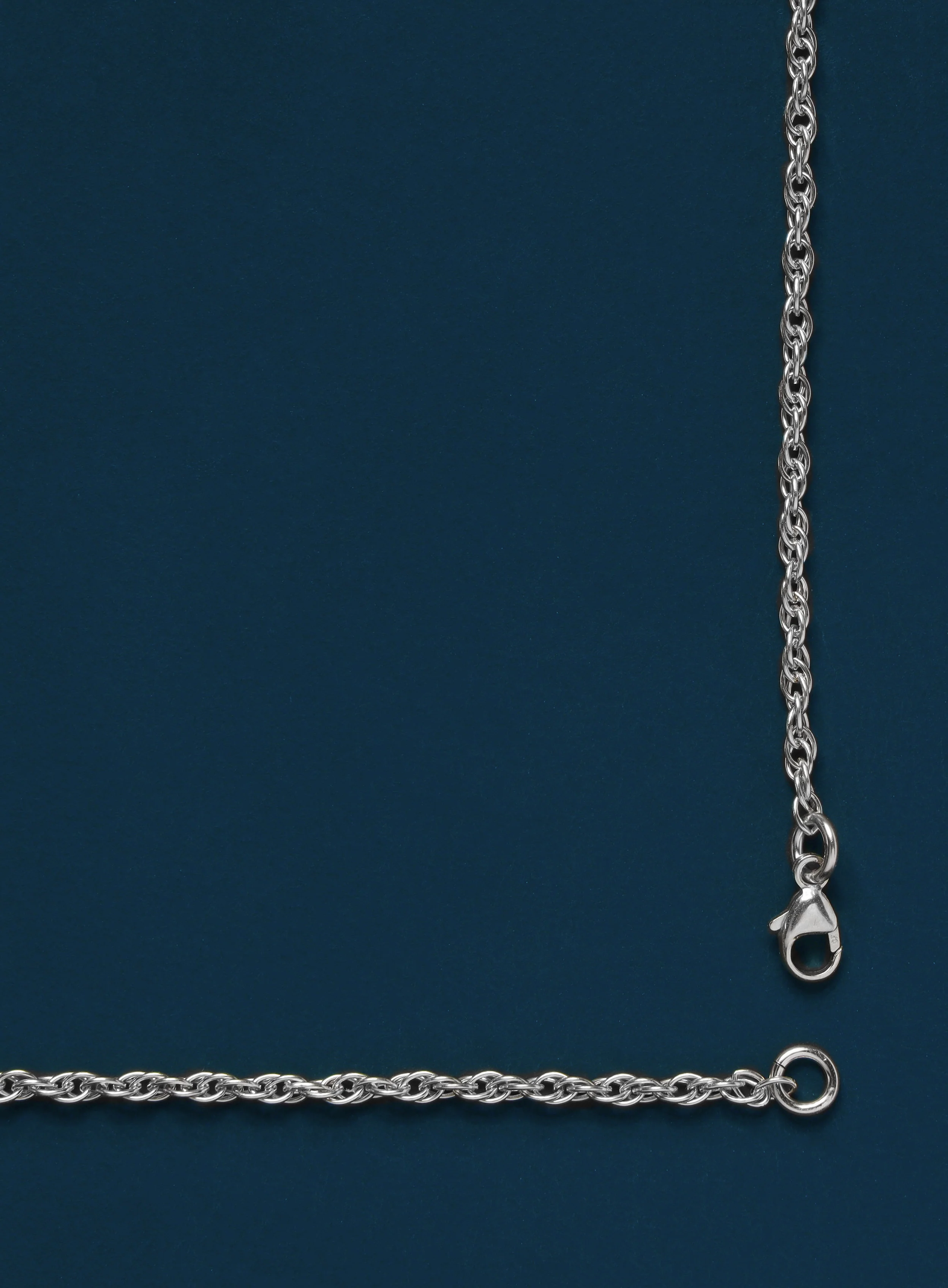 Sterling Silver Rope Chain Necklace for Men - Image 4