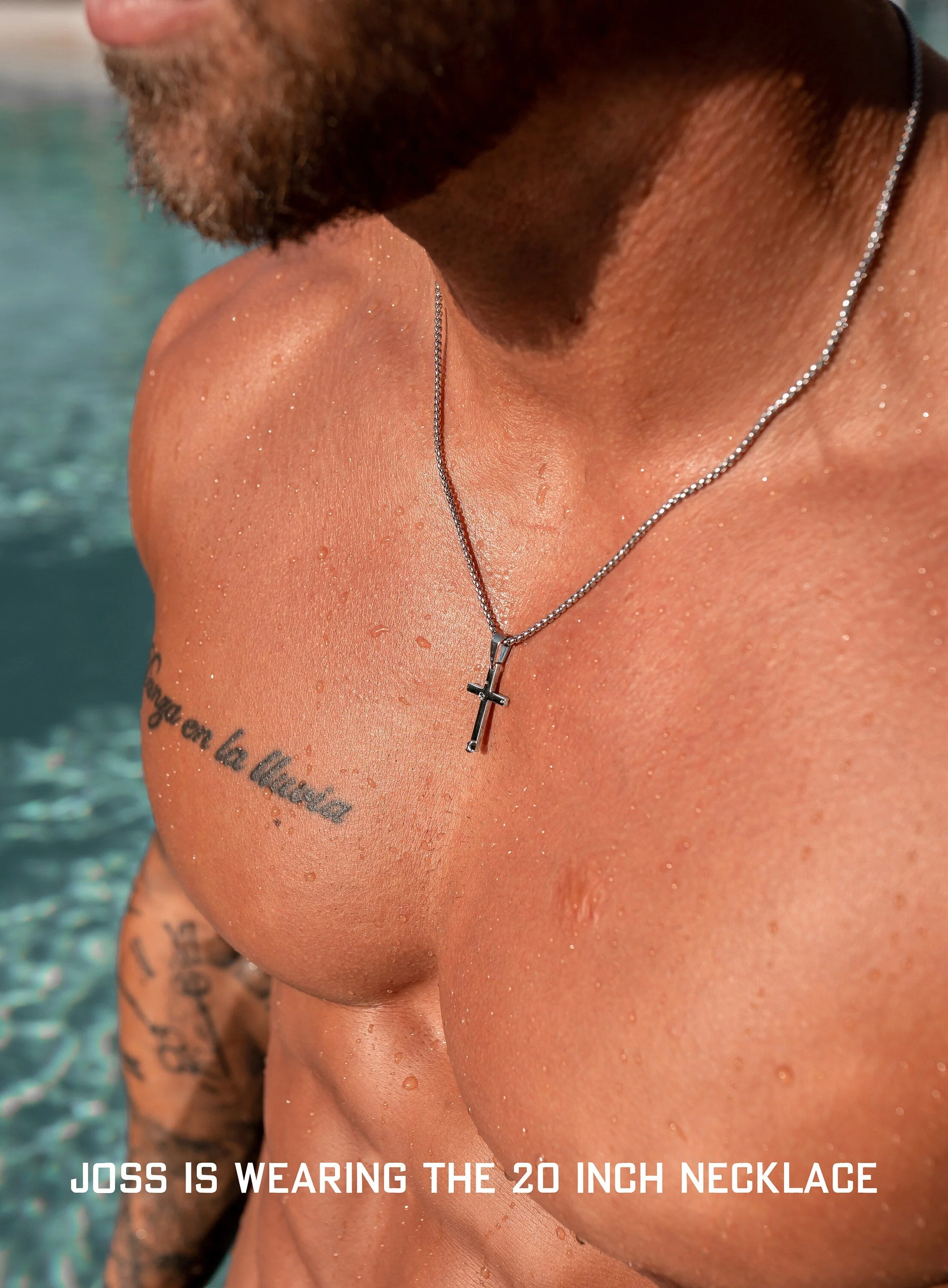 Sweatproof + Waterproof Men's Medium Cross Necklace - Image 4