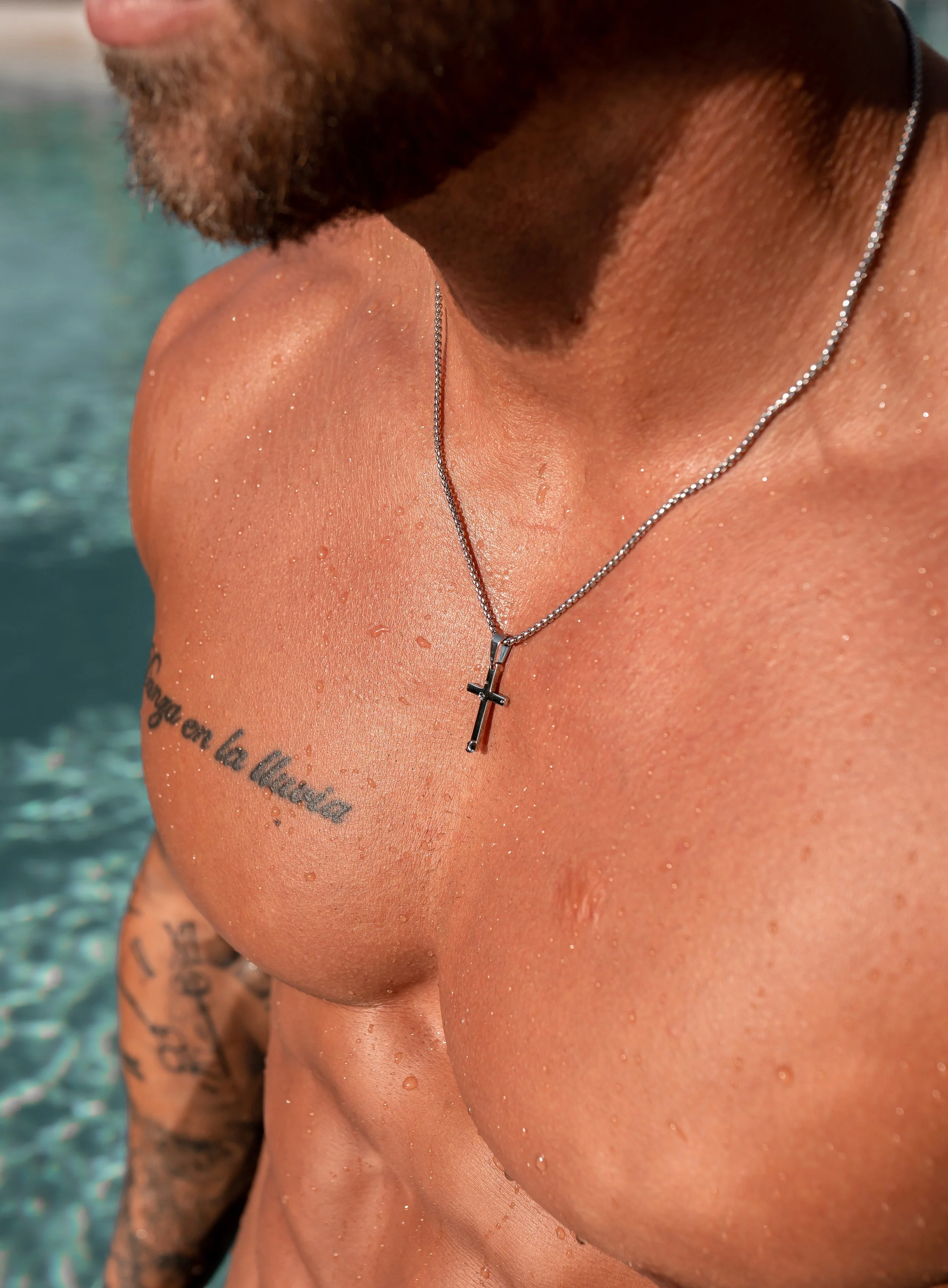 Sweatproof + Waterproof Men's Medium Cross Necklace - Image 8