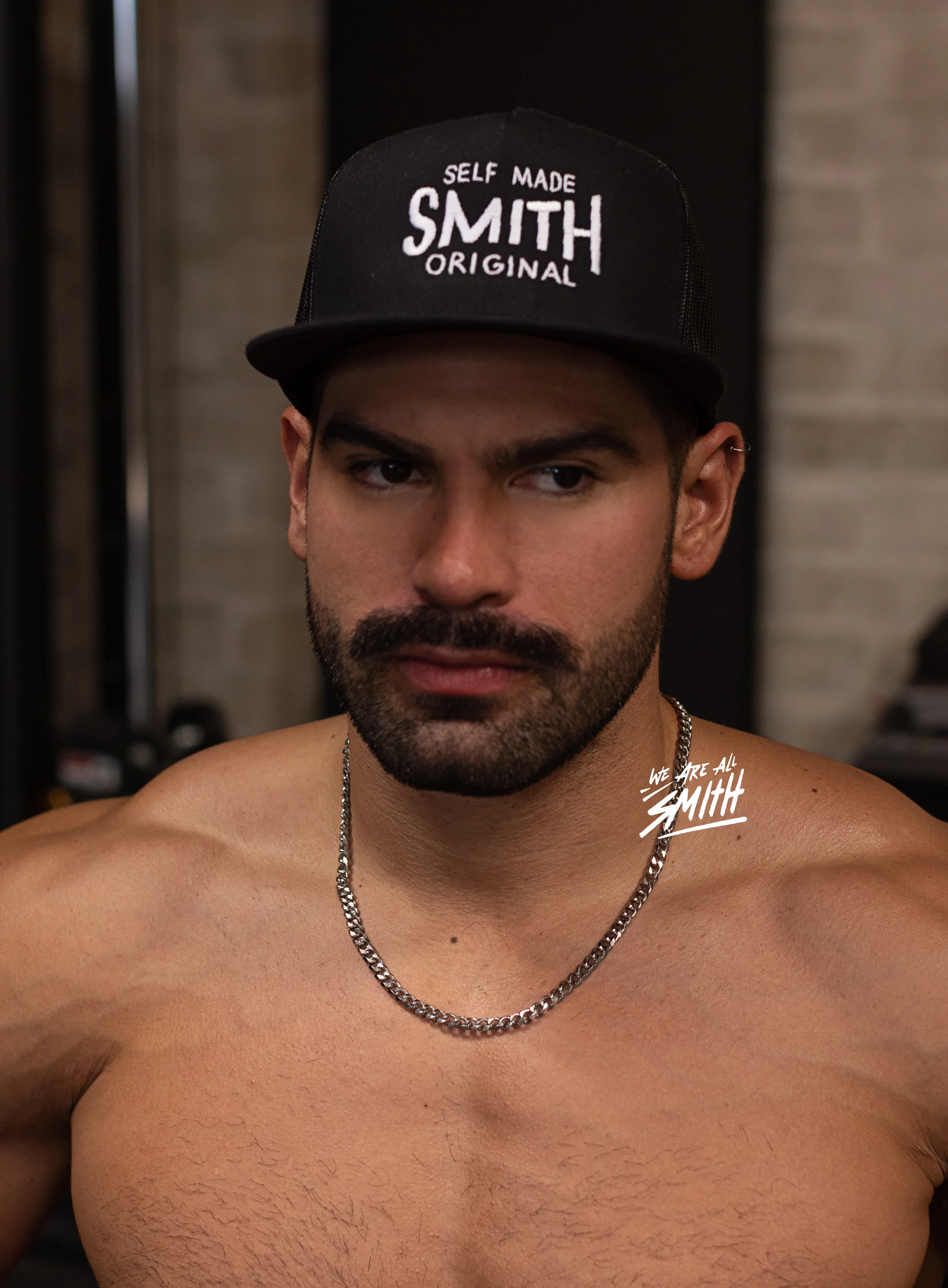 "SELF MADE SMITH" Black Embroidered Trucker Cap - Image 7
