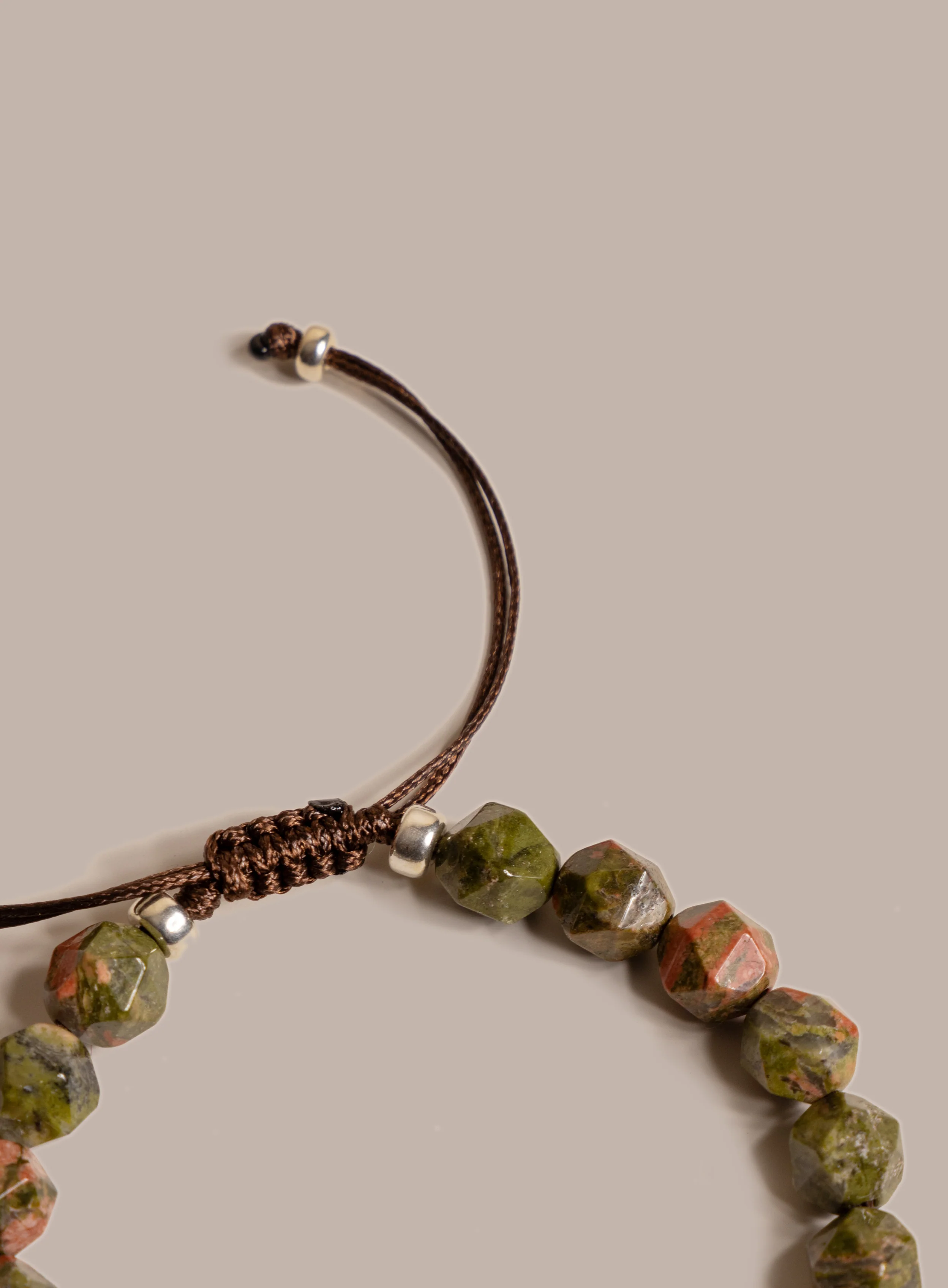 Unakite Gemstone Bead Bracelet for Men - Image 6