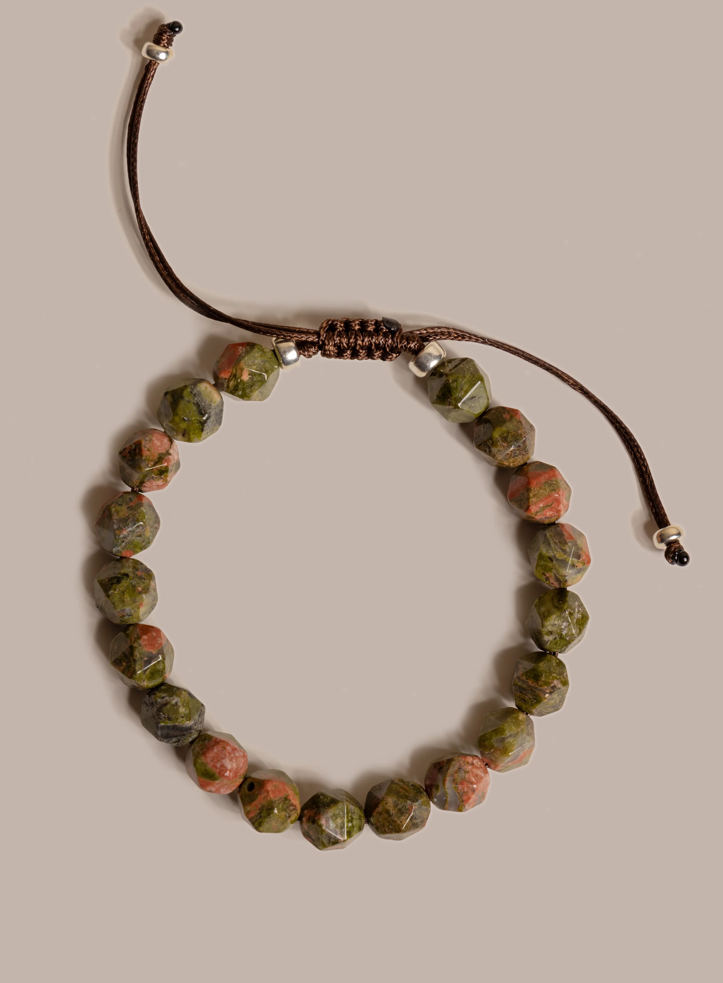 Unakite Gemstone Bead Bracelet for Men - Image 8