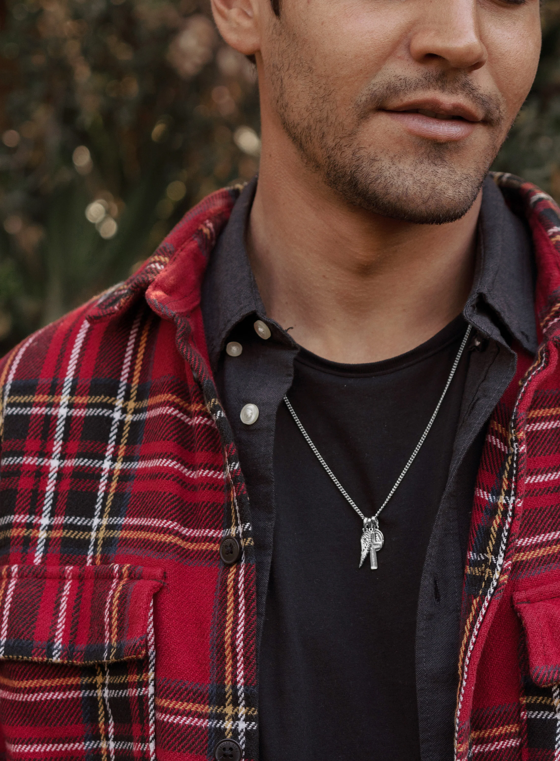 Wing + Cross + Miraculous Medal Necklace for Men - Image 6