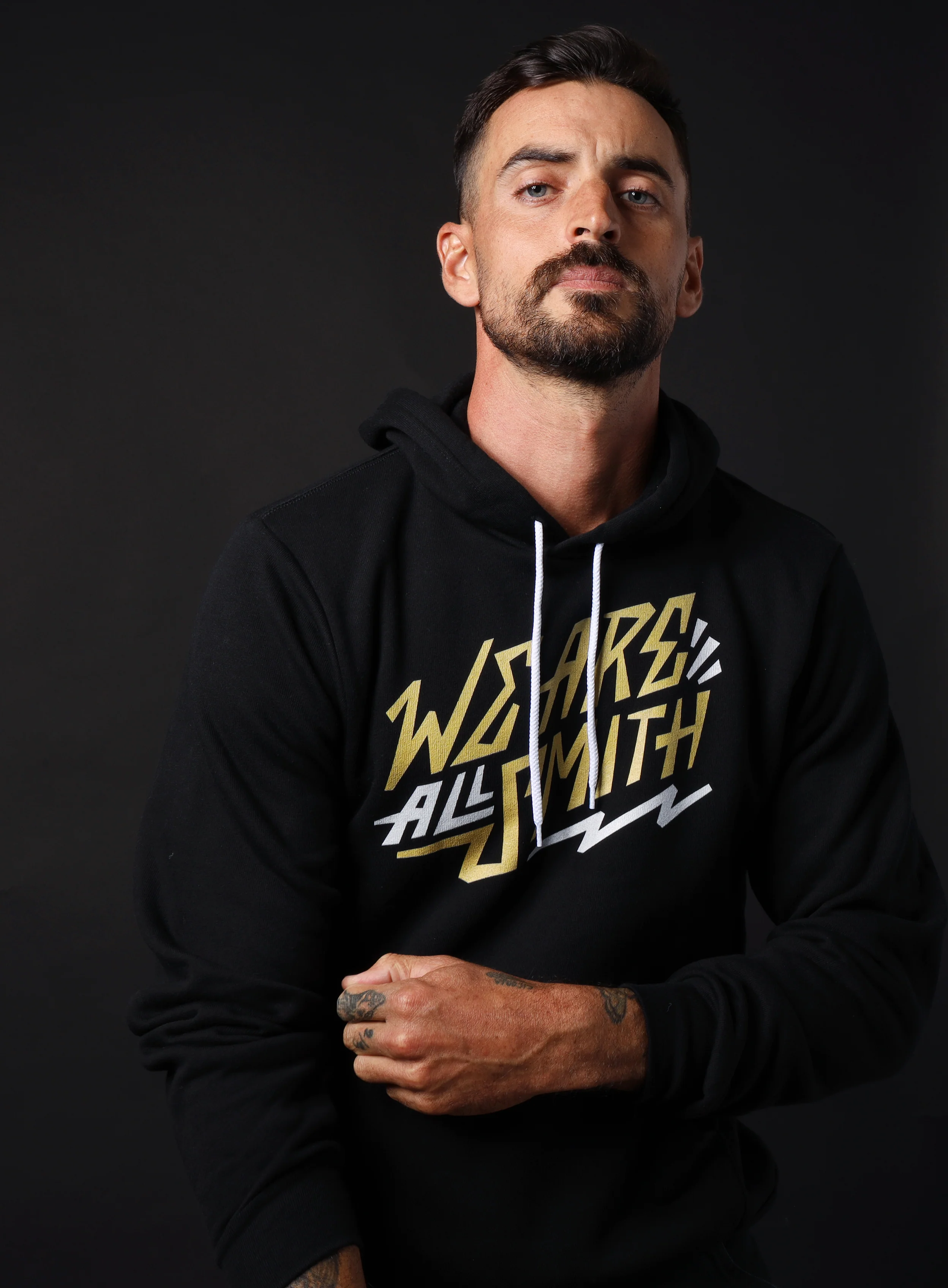 Unisex We Are All Smith black hoodie - Image 4