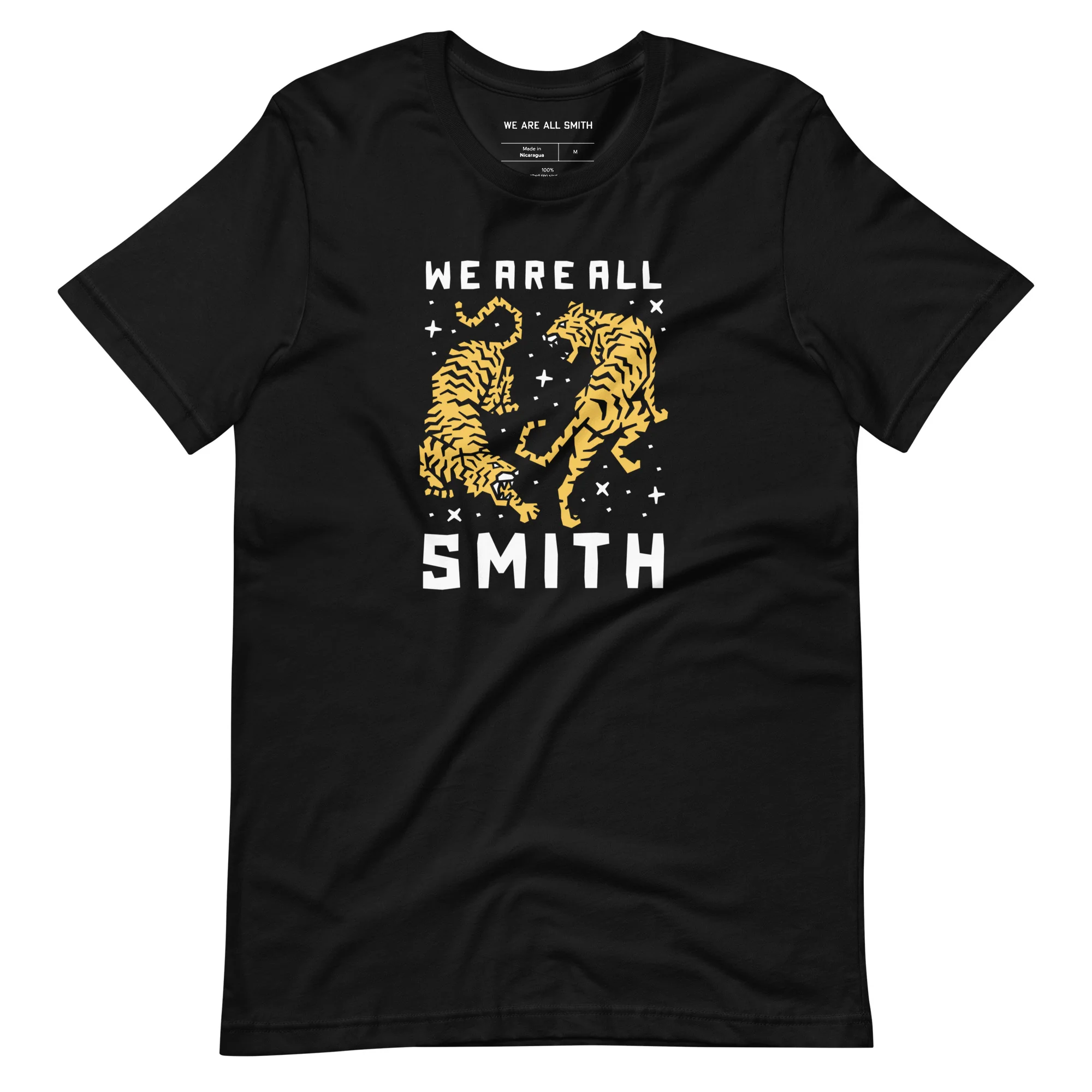 Unisex Double Tigers Black Short Sleeve t-shirt - Image 3