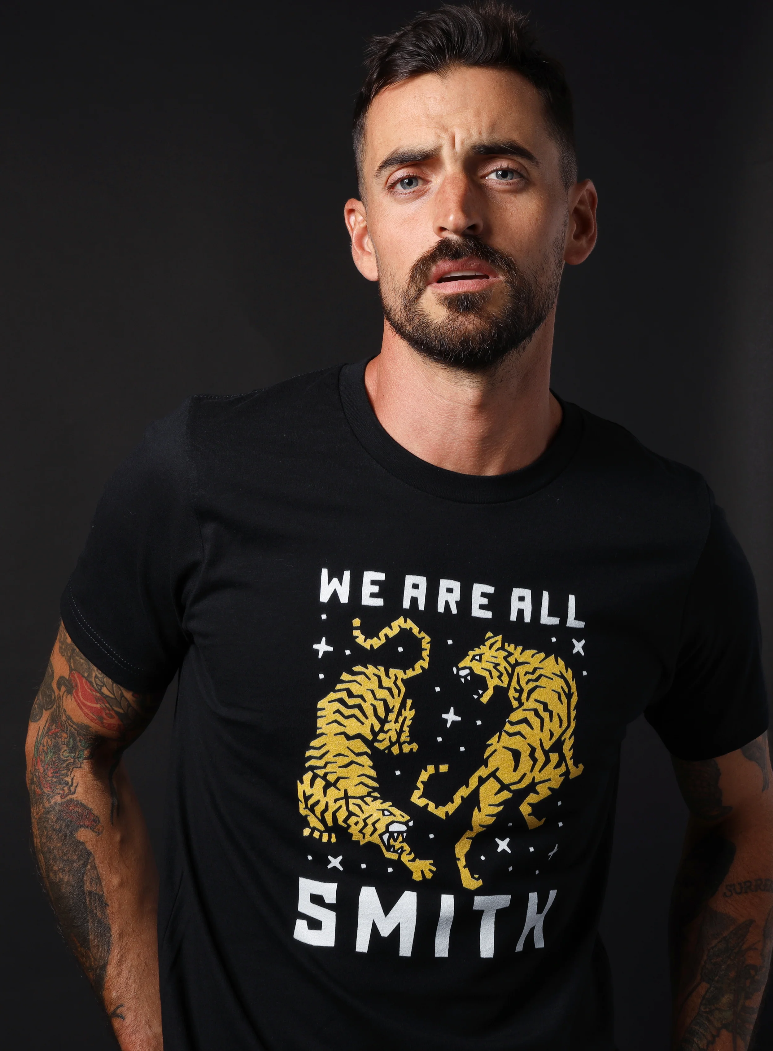 Unisex Double Tigers Black Short Sleeve t-shirt - Image 5