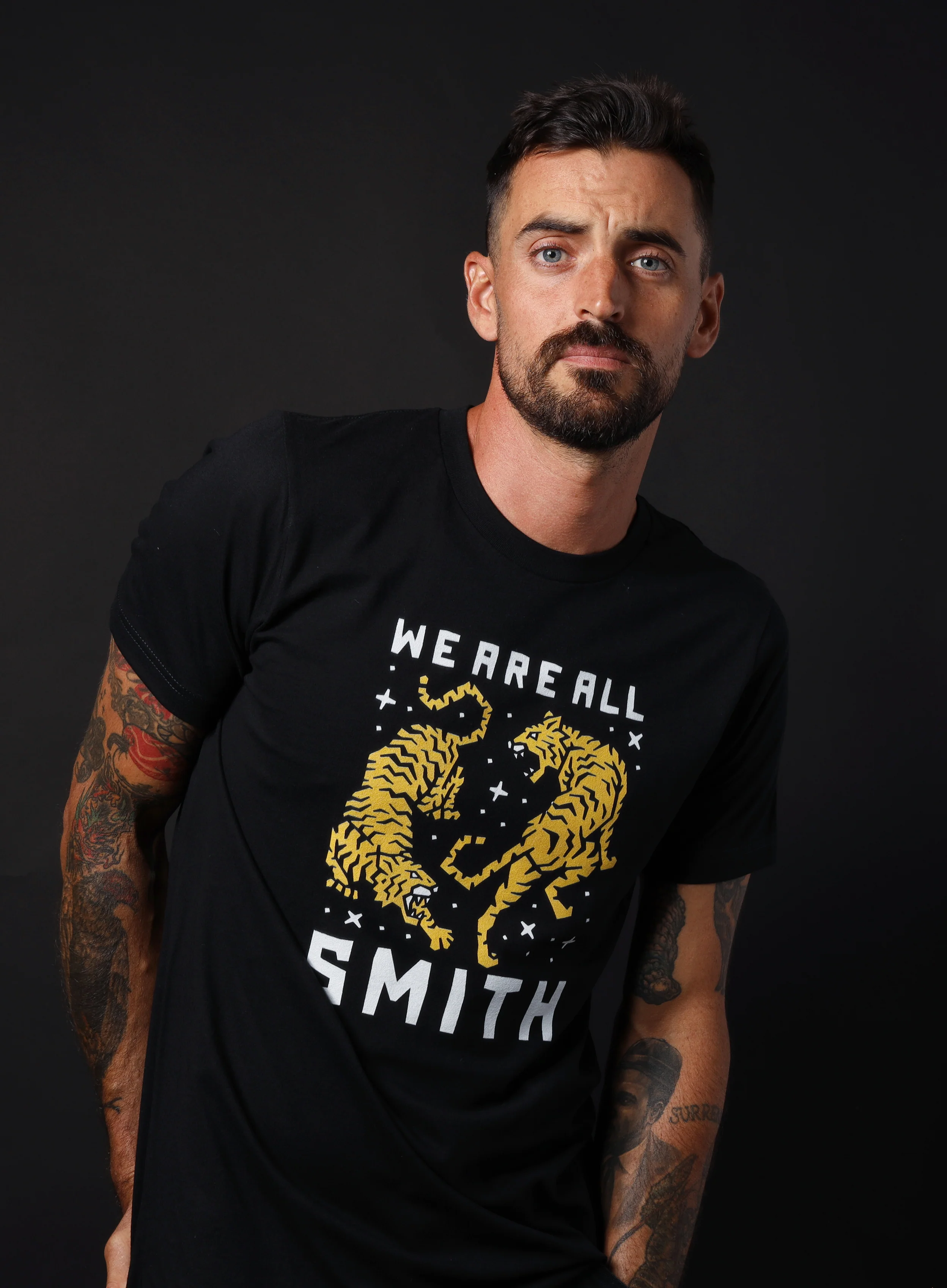 Unisex Double Tigers Black Short Sleeve t-shirt - Image 7