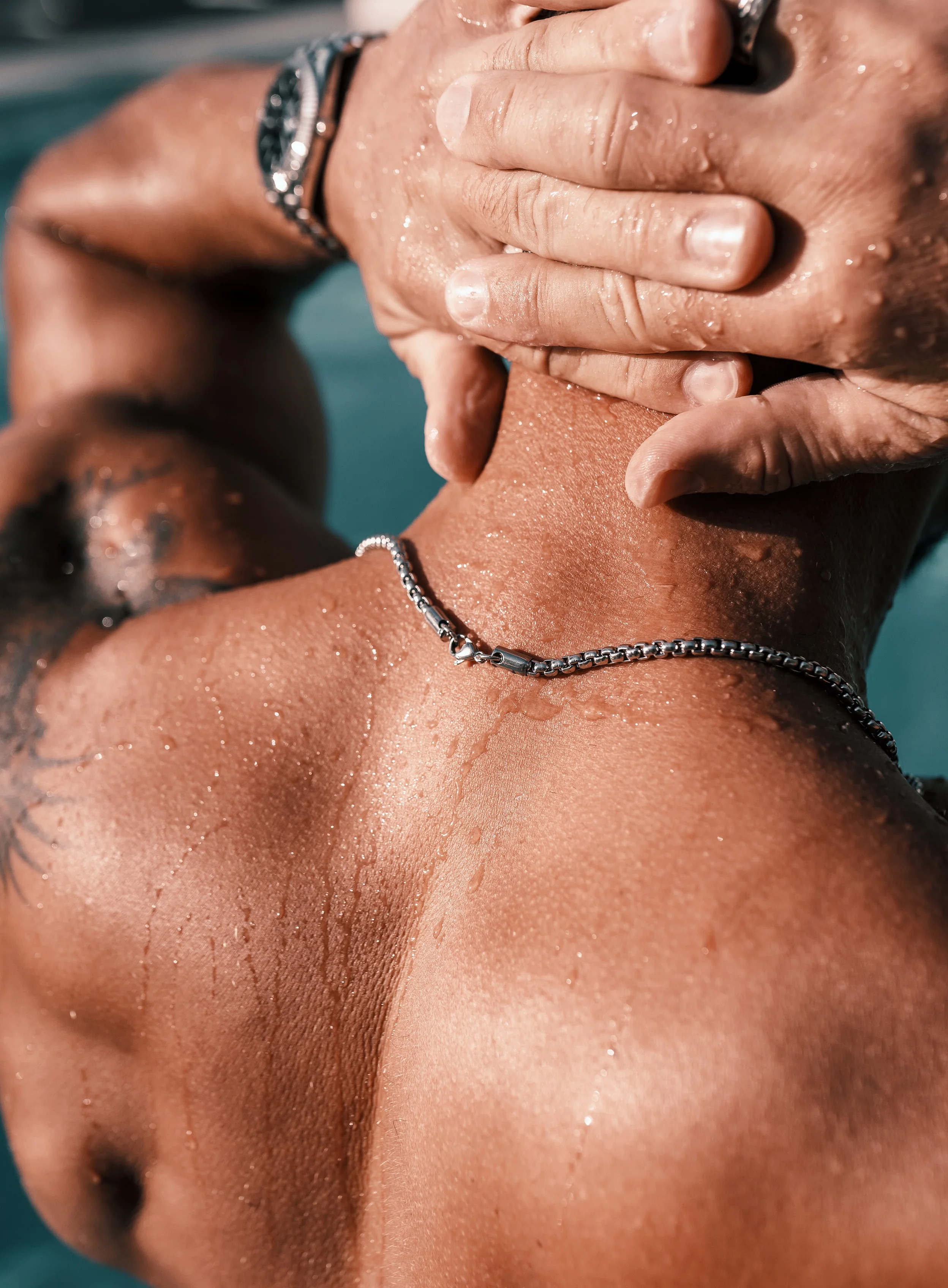 4mm Stainless Steel Round Box Chain Necklace for Men. - Image 2