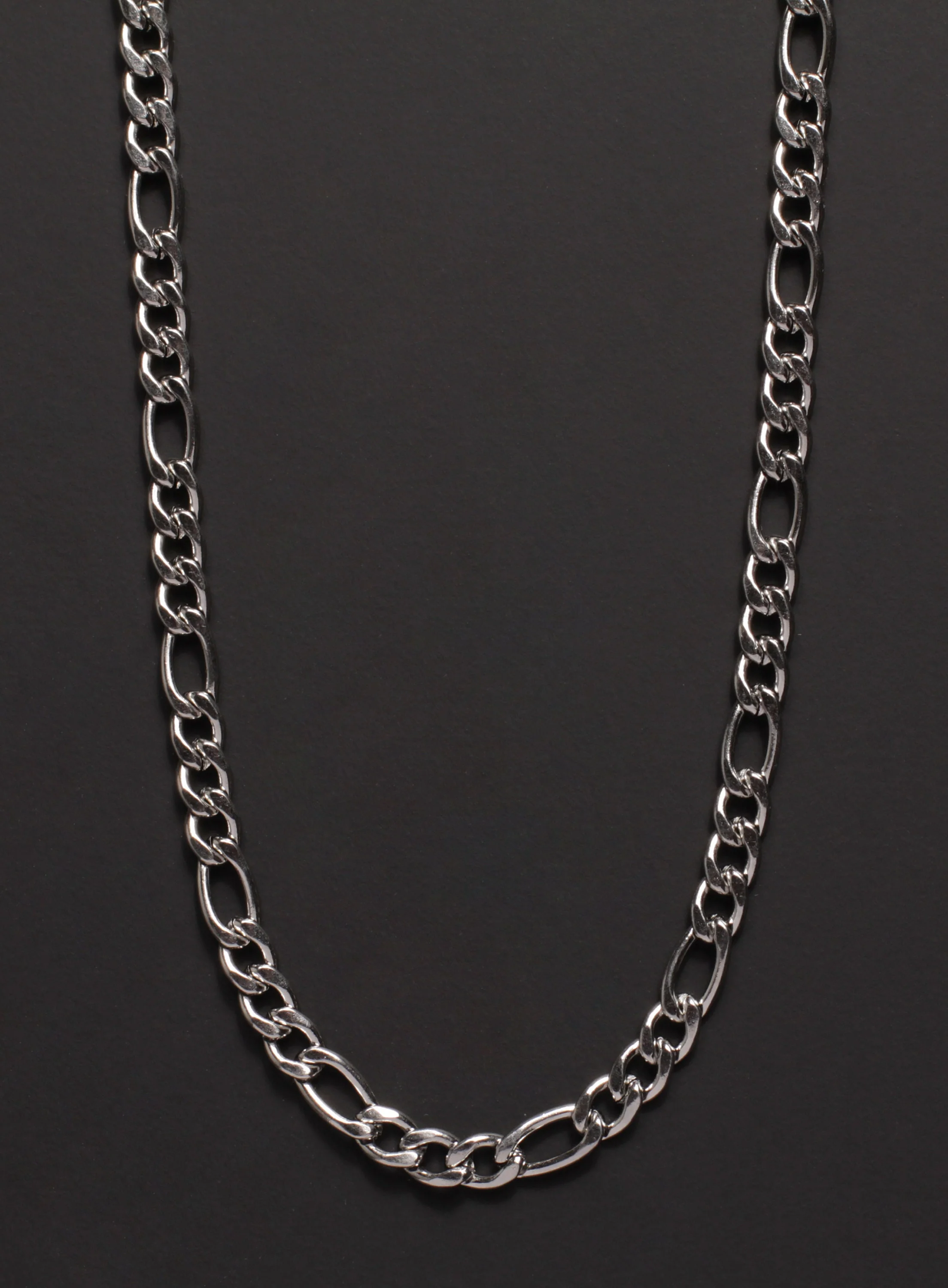5mm Silver Figaro Chain Necklace for Men - Image 5
