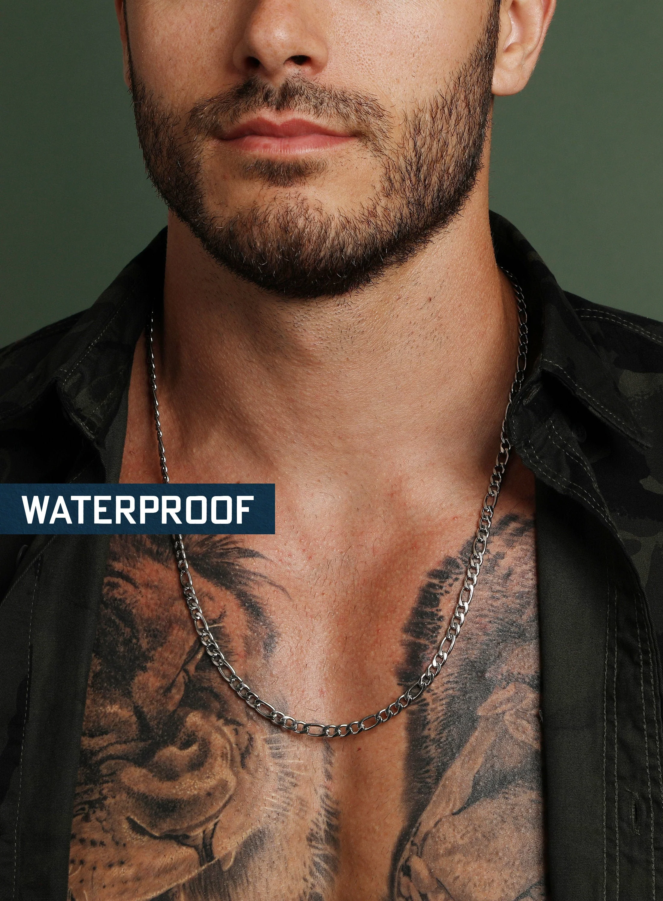 5mm Silver Figaro Chain Necklace for Men - Image 8