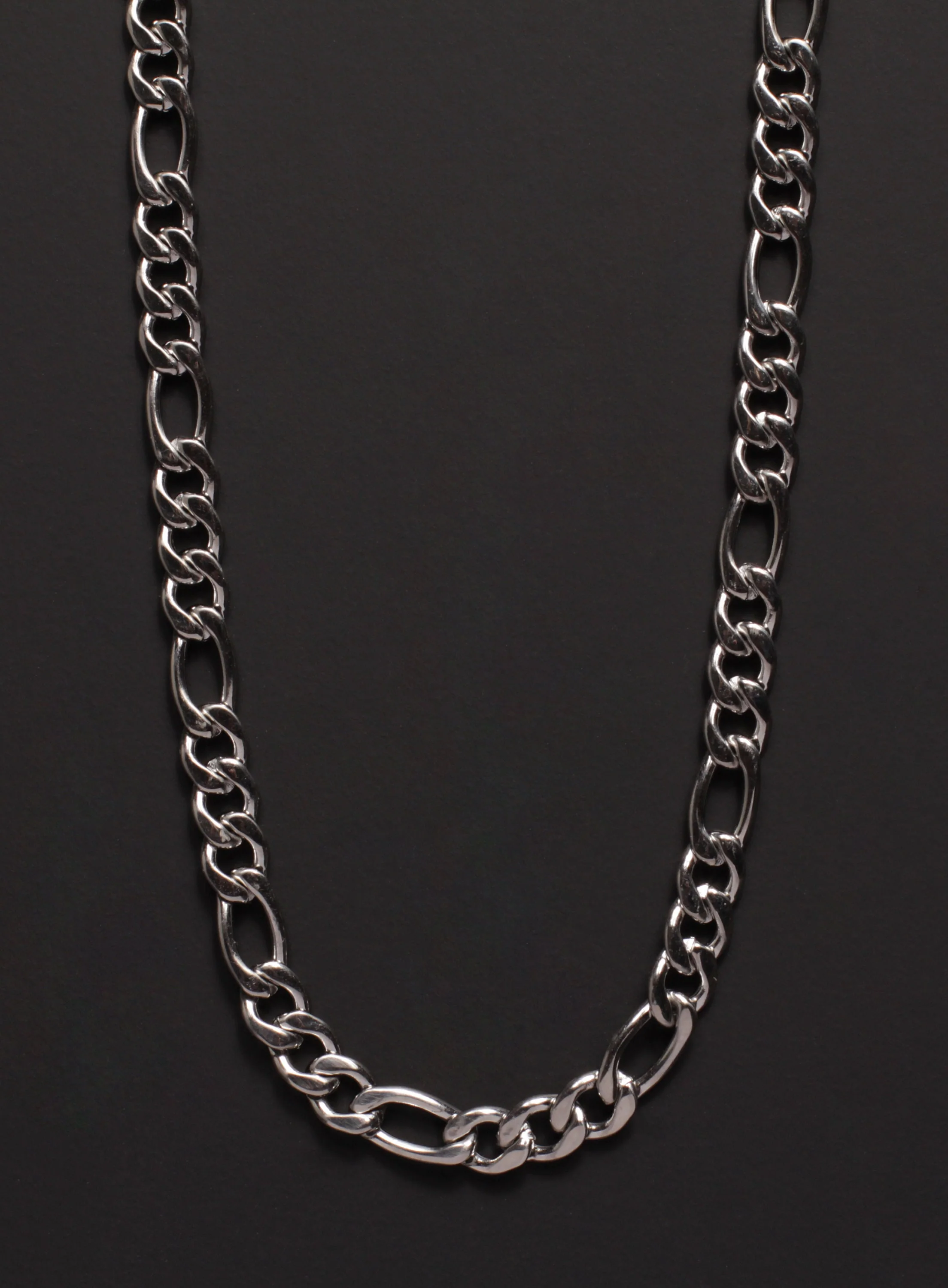 Waterproof 6mm Silver Figaro Chain Necklace - Image 3