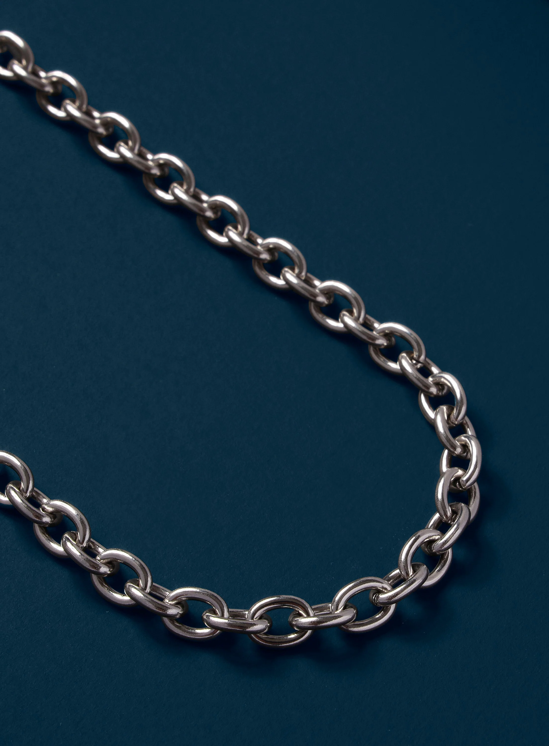 Waterproof Chunky 7mm 316L Silver Stainless Steel Oval Cable Chain - Image 4