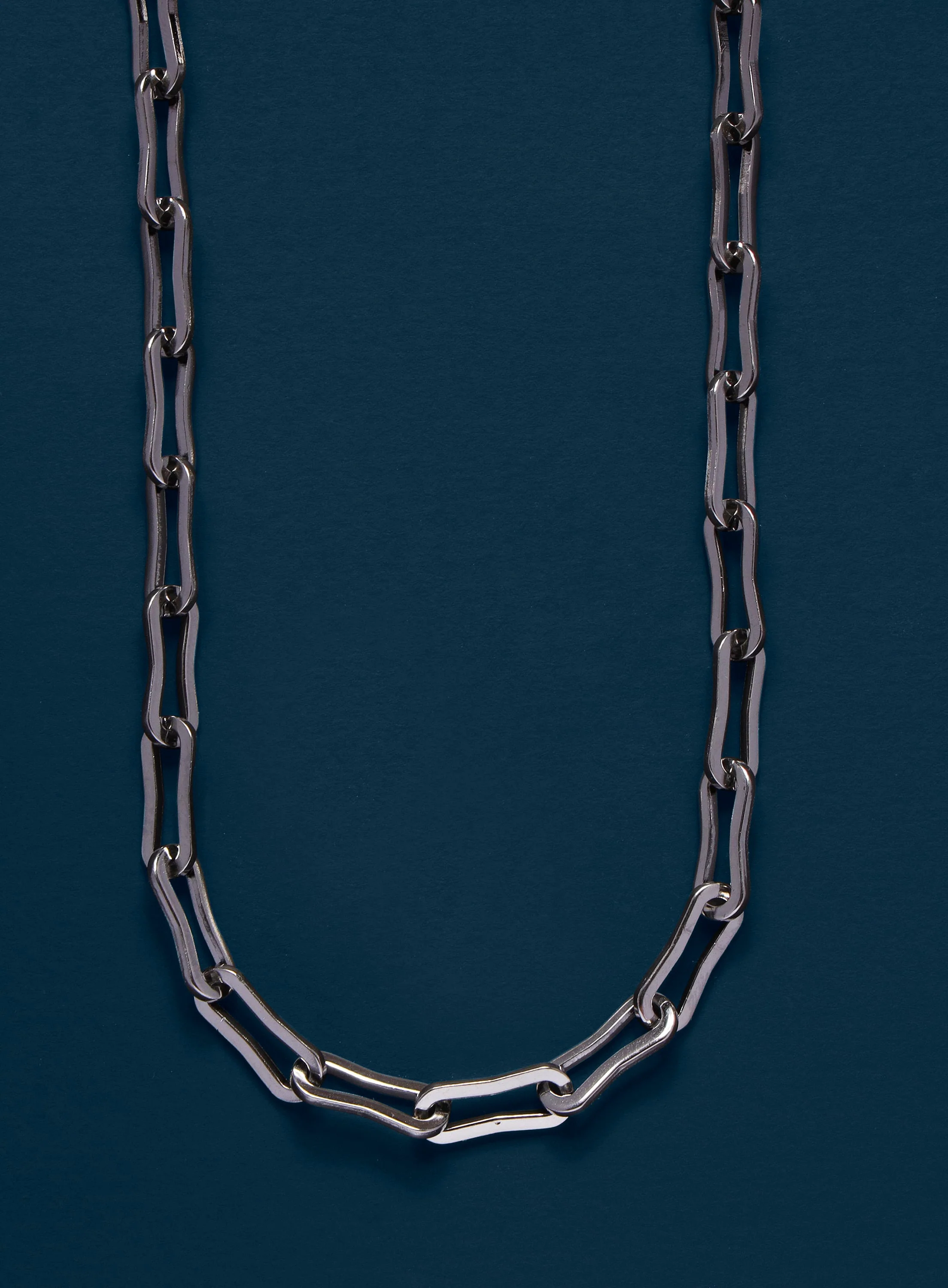Waterproof Mens Silver Large Cable Chain Necklace - Image 2