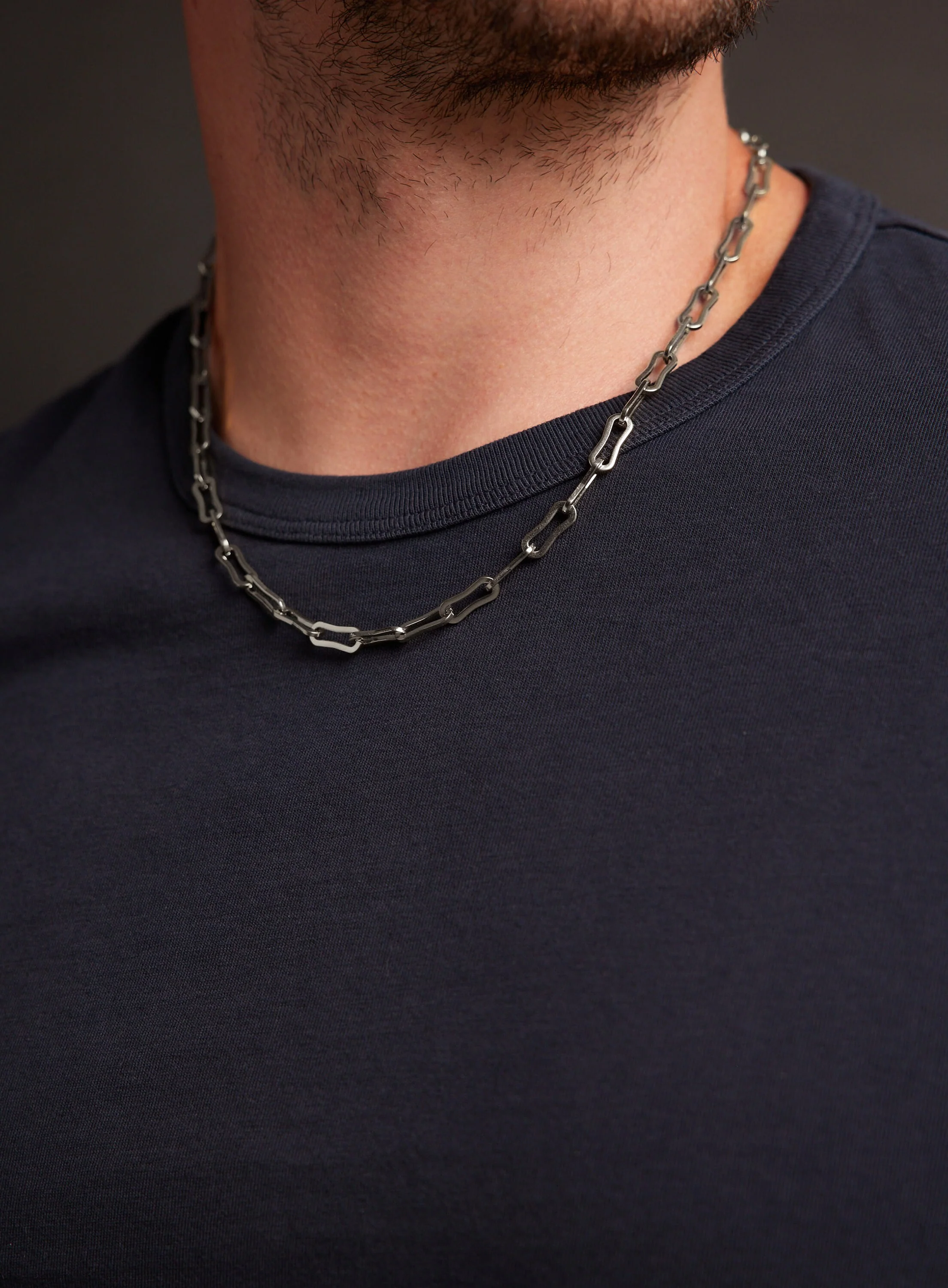 Waterproof Mens Silver Large Cable Chain Necklace - Image 3