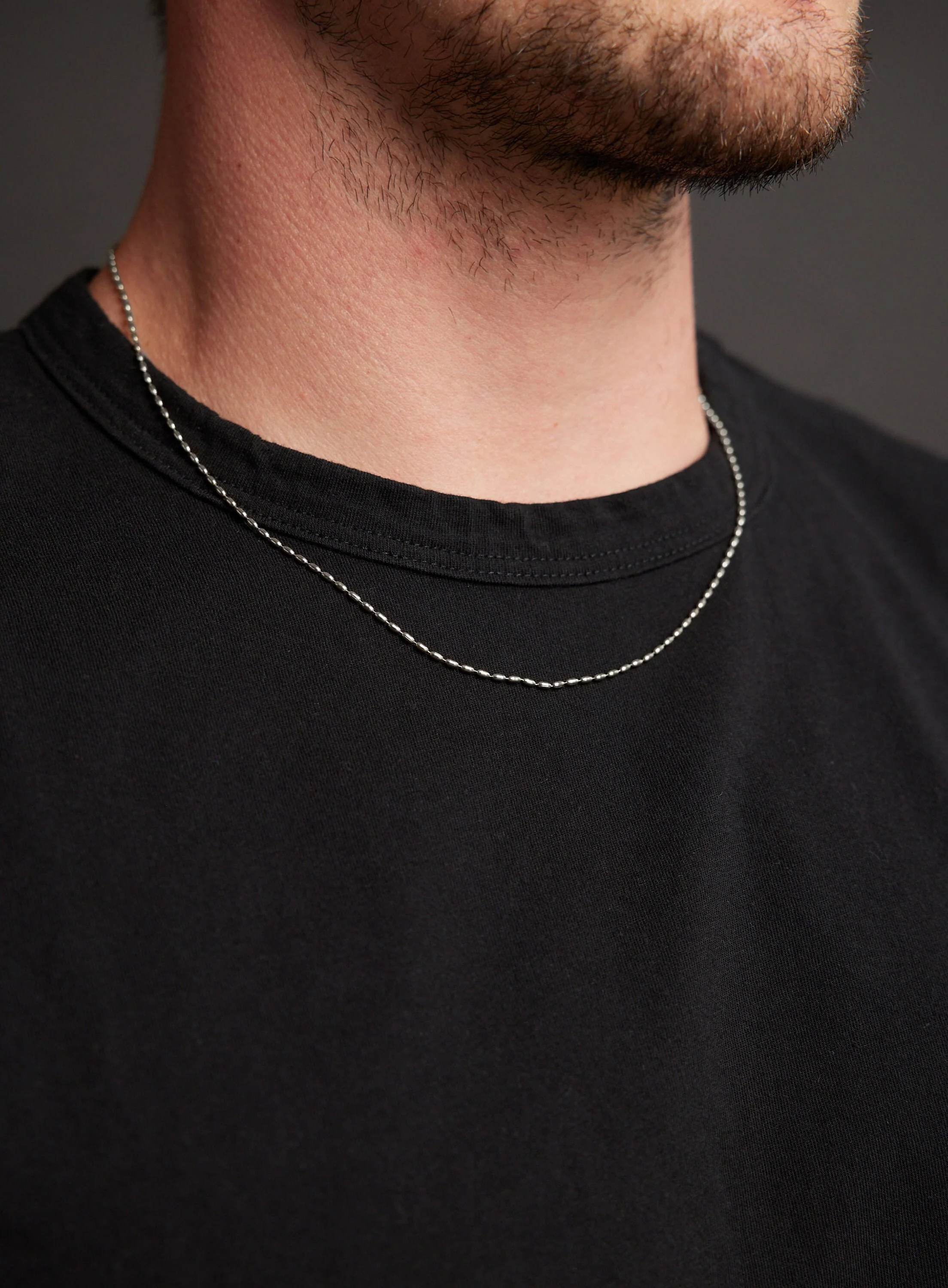 Waterproof Minimalist 1mm 316L Stainless Steel Silver Chain