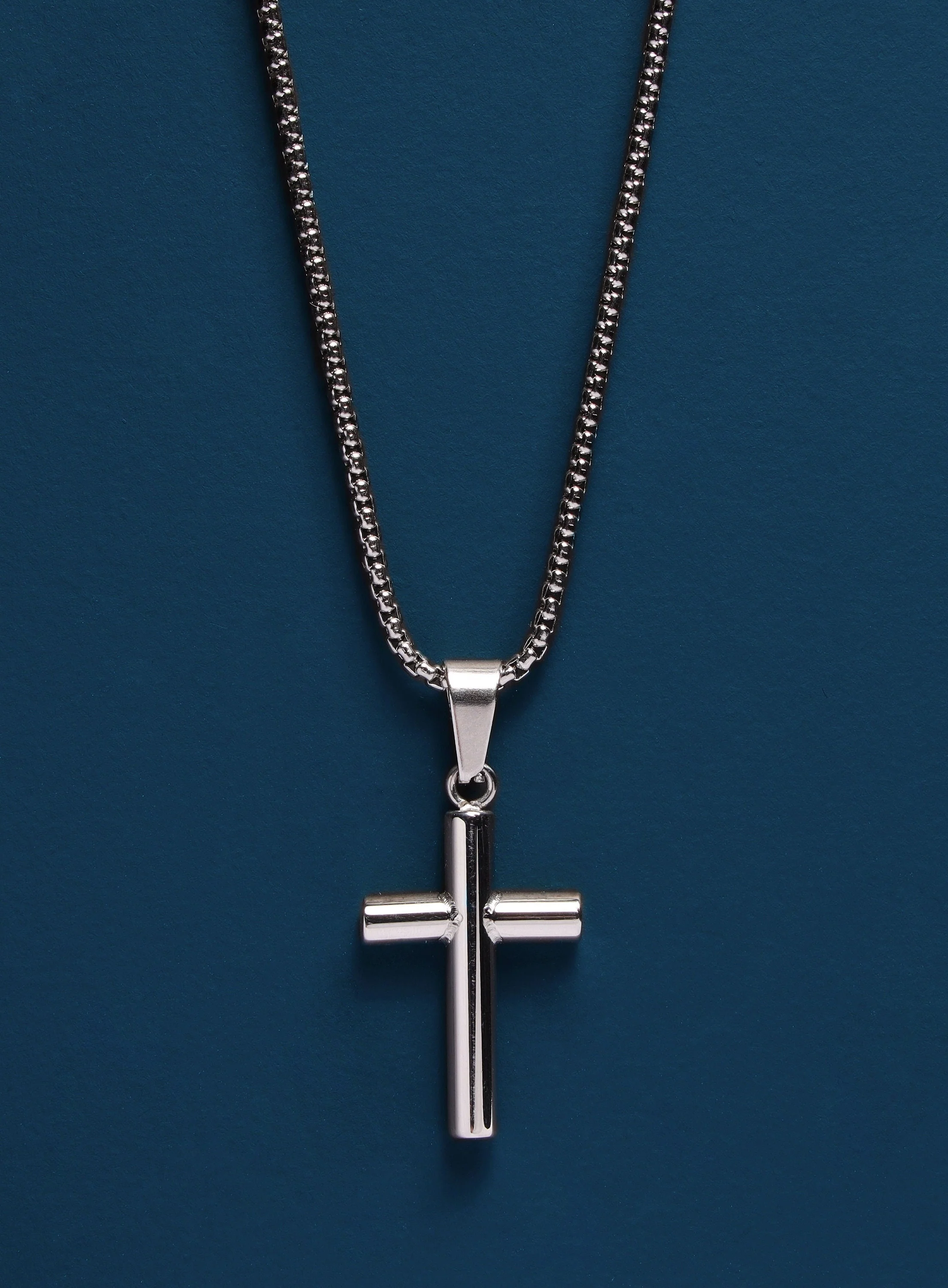 316L Stainless Steel Medium Bamboo Cross Necklace - Image 2