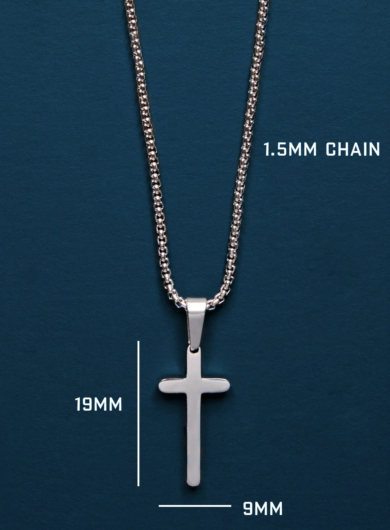 Waterproof Small Rounded Cross Necklace - Image 4