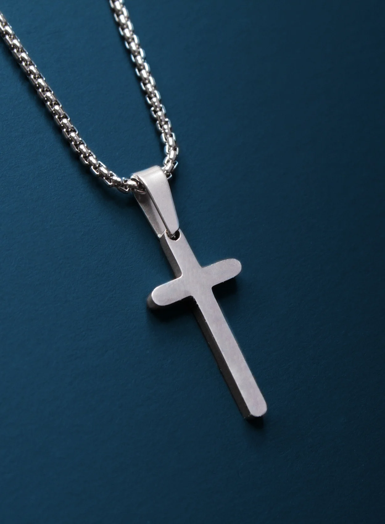 Waterproof Small Rounded Cross Necklace - Image 6