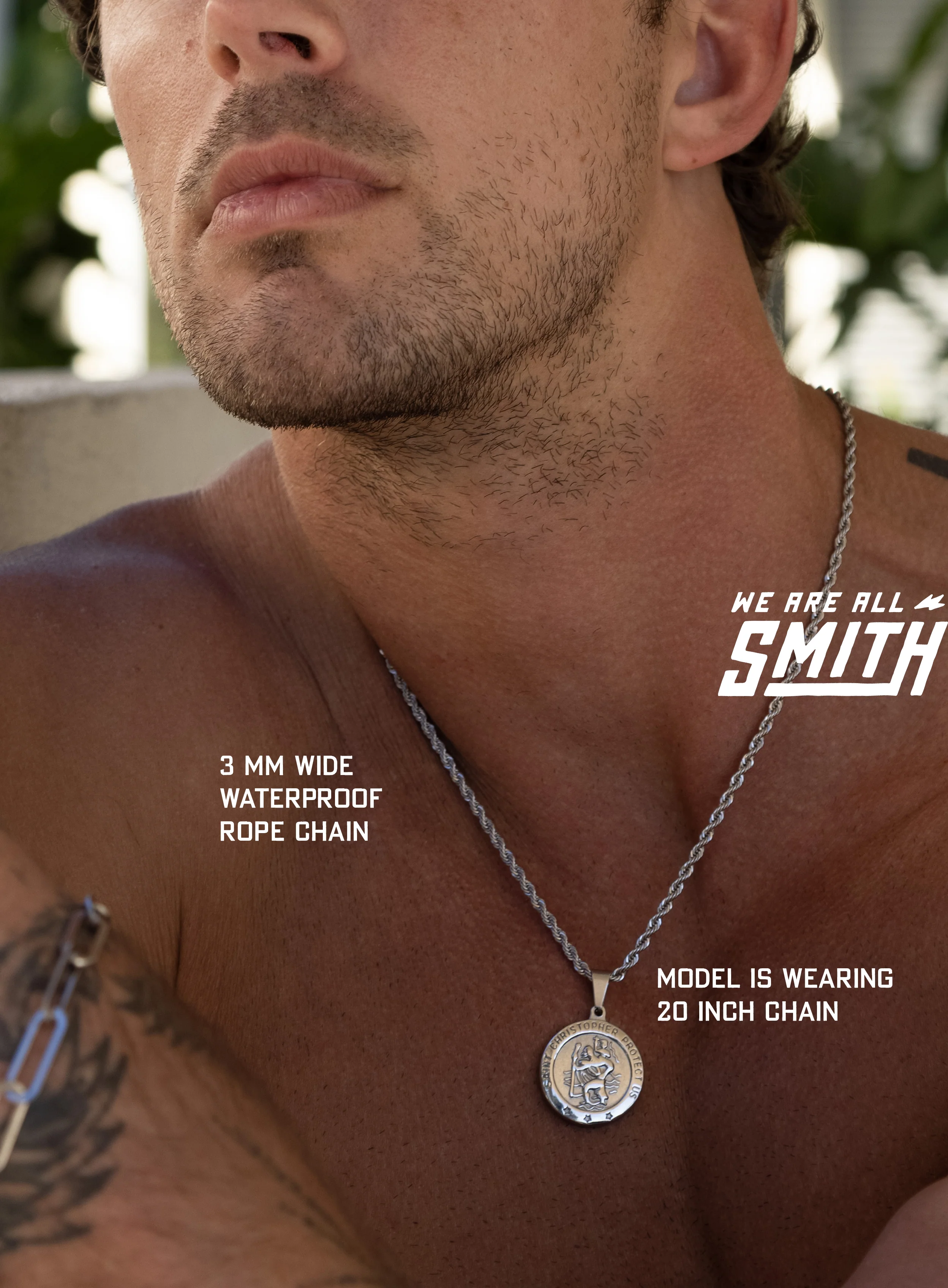Waterproof Men's St. Christopher necklace - Image 3