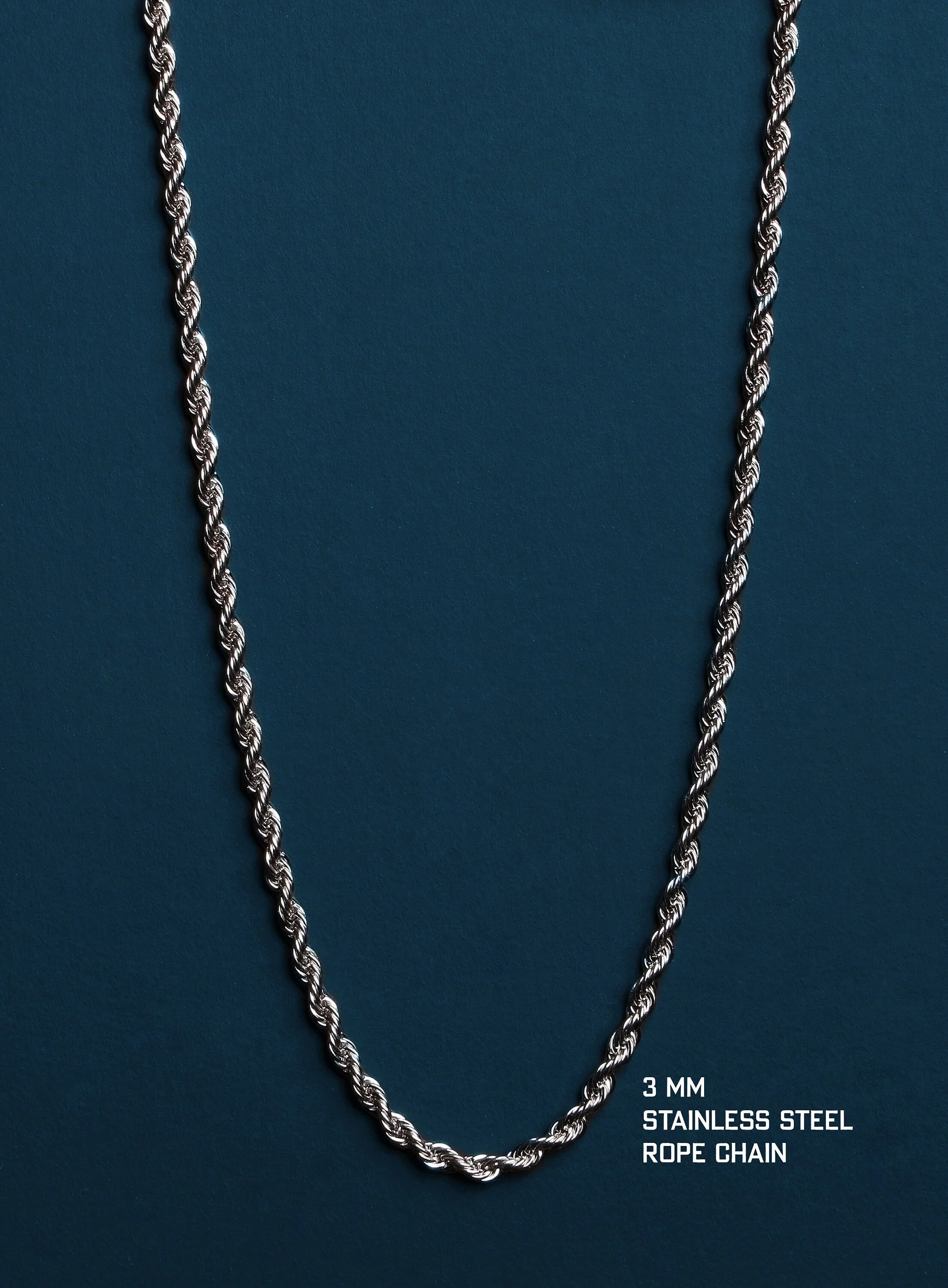 Waterproof Men's Rope Chain 3mm - Image 5