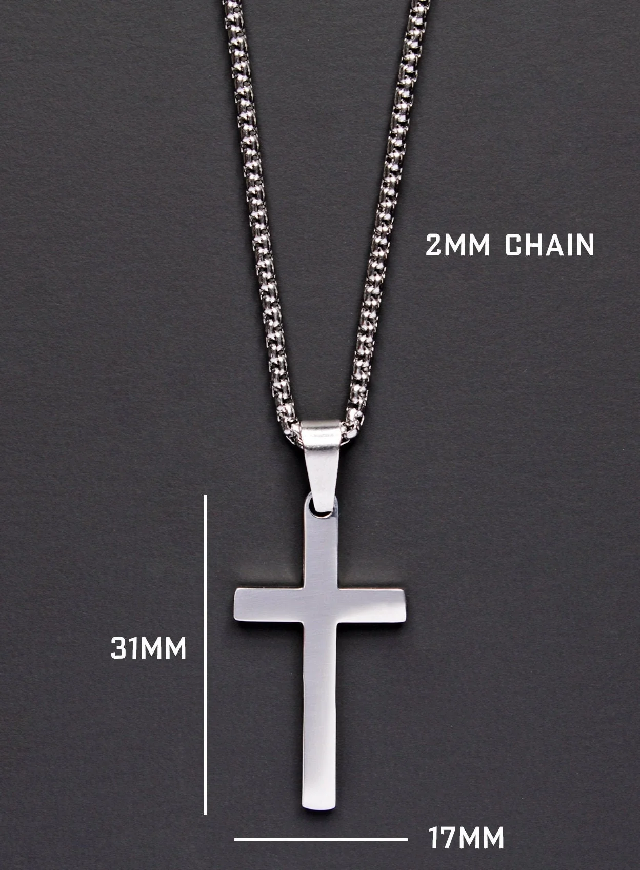 Waterproof Necklace set for men with Large Cross and rope chain - Image 5