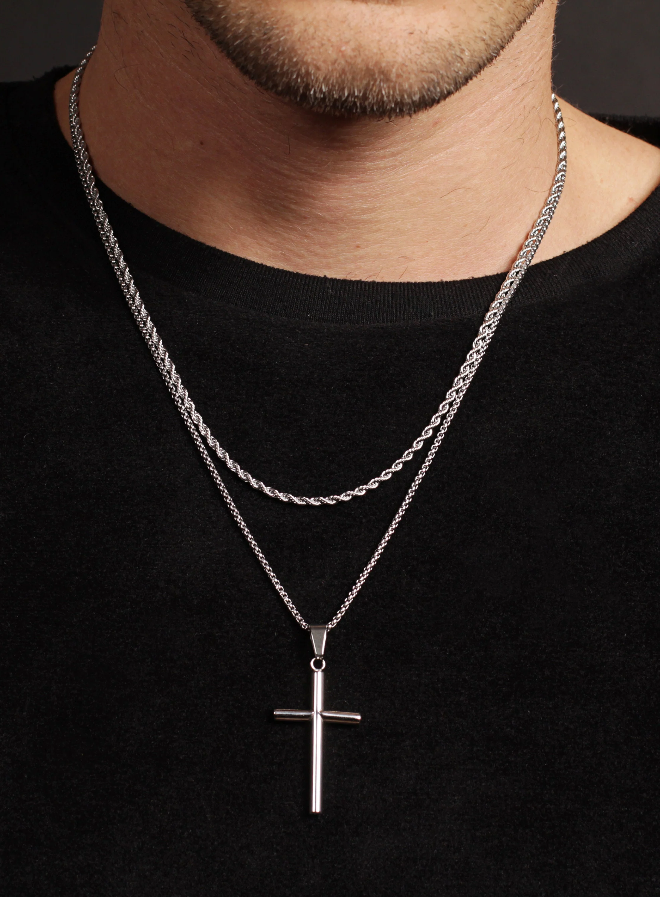 Waterproof SET OF 2 NECKLACES rope chain and cross necklace - Image 7