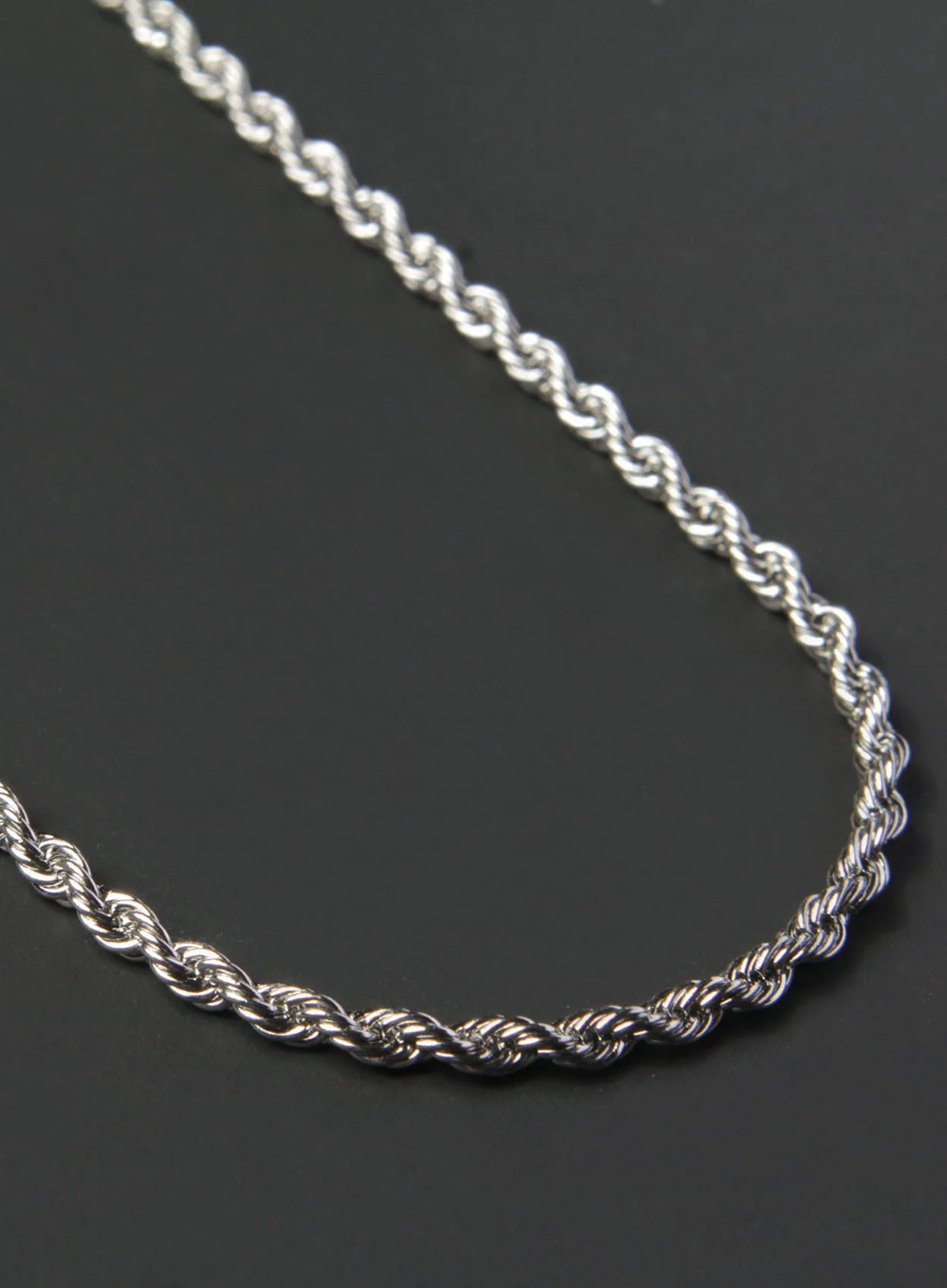 Waterproof Silver Rope chain necklace 2.5 mm - Image 4