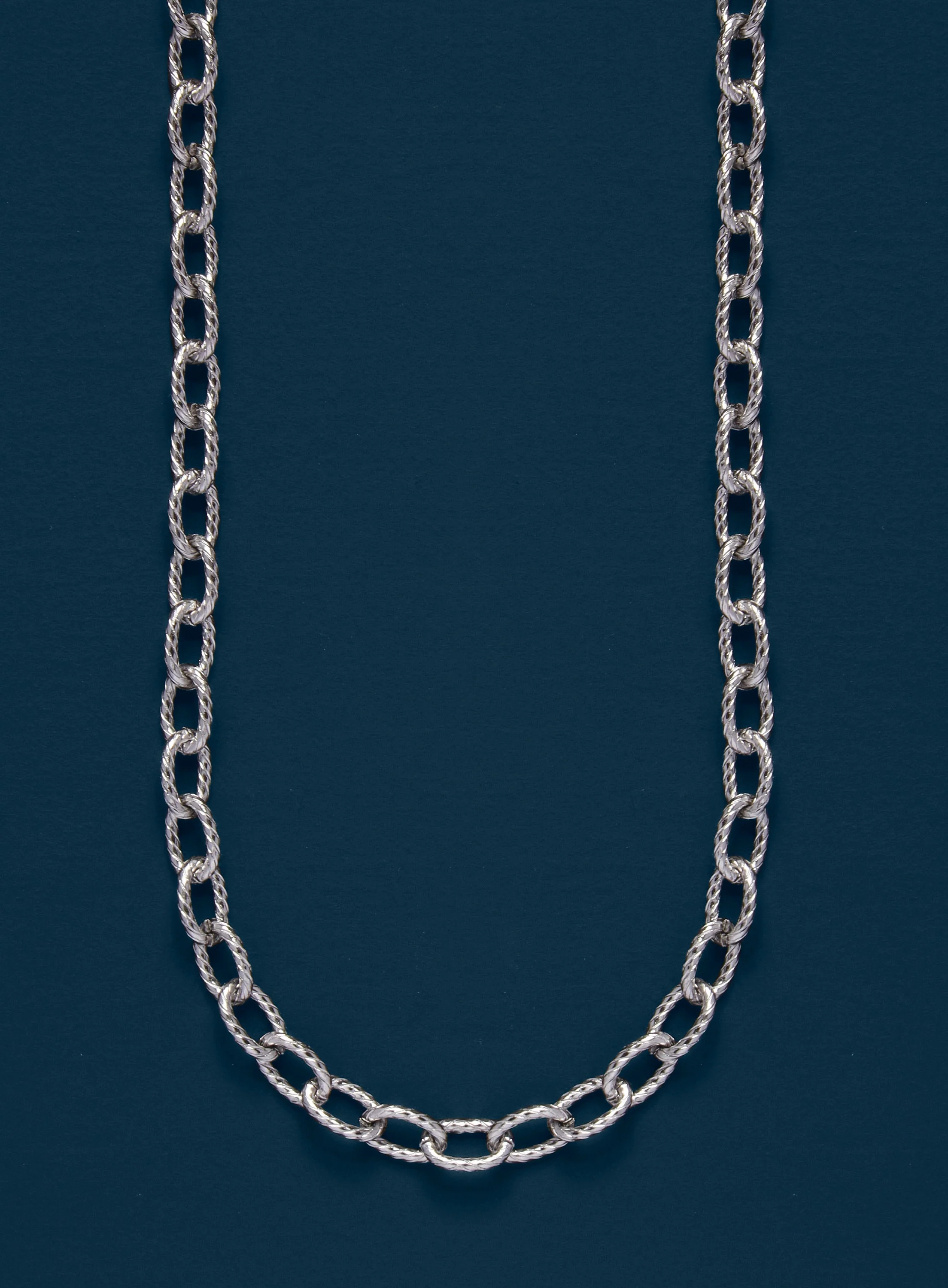 5mm Waterproof Silver Cable Chain Necklace for Men - Image 2