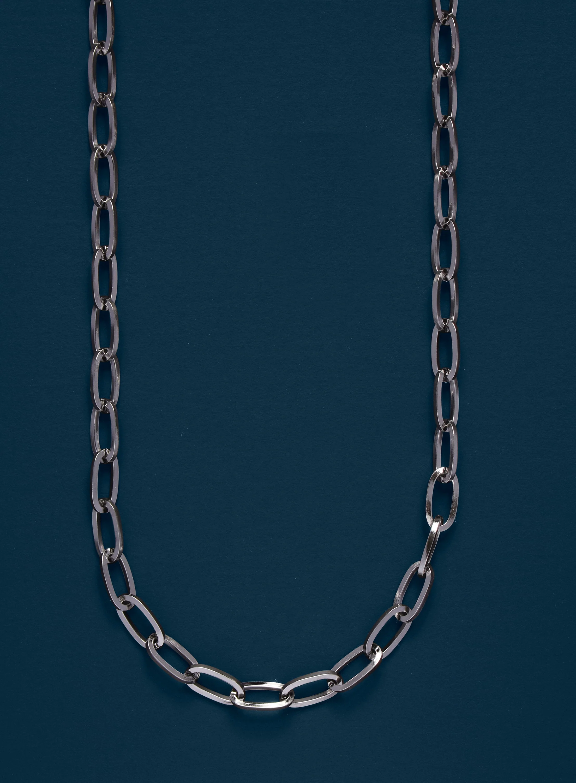 Waterproof Silver 5.5mm Thick Oval Cable Chain Necklace - Image 2