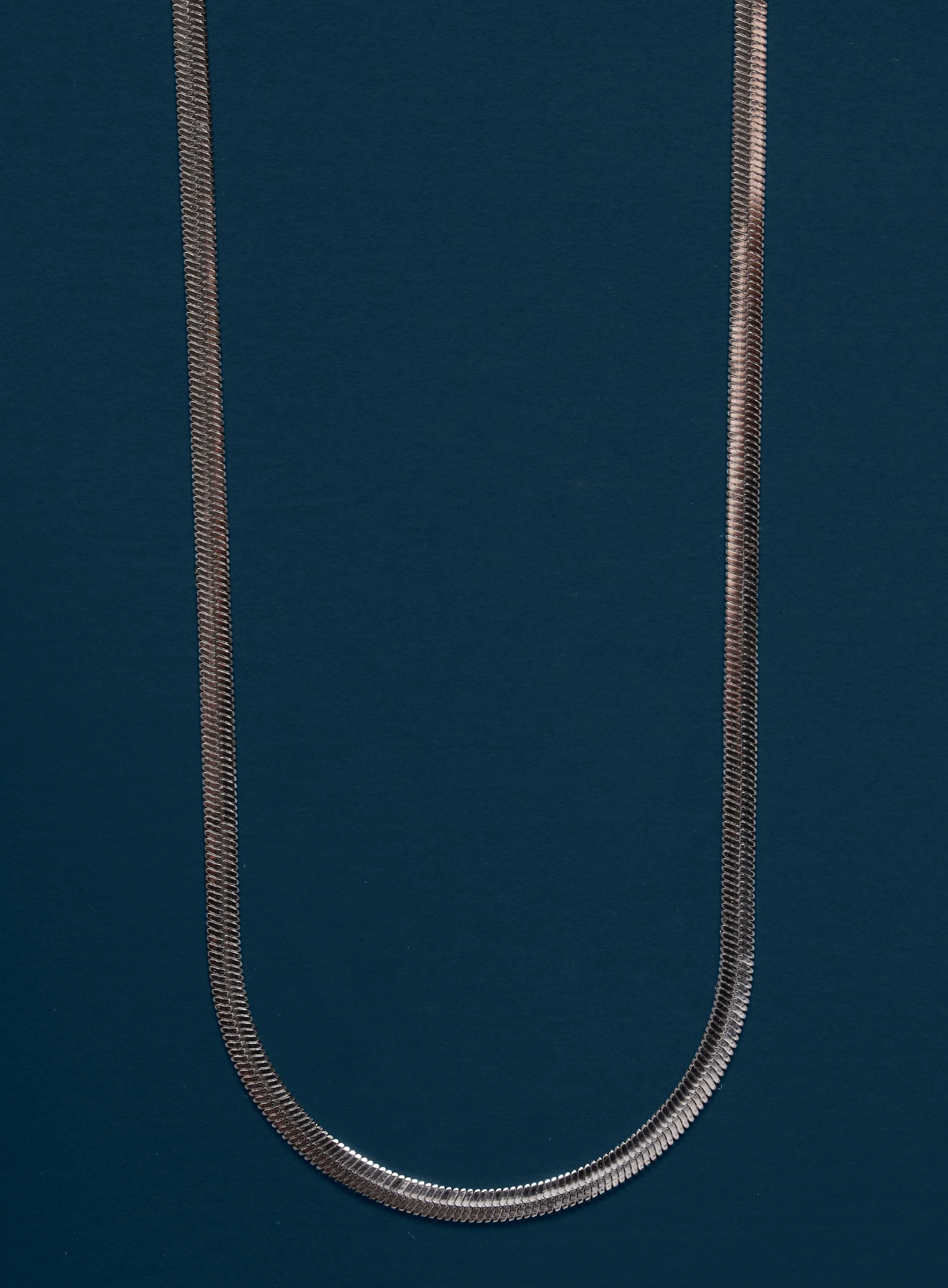 Waterproof 3mm sleek Herringbone Snake Style Chain Necklace - Image 2