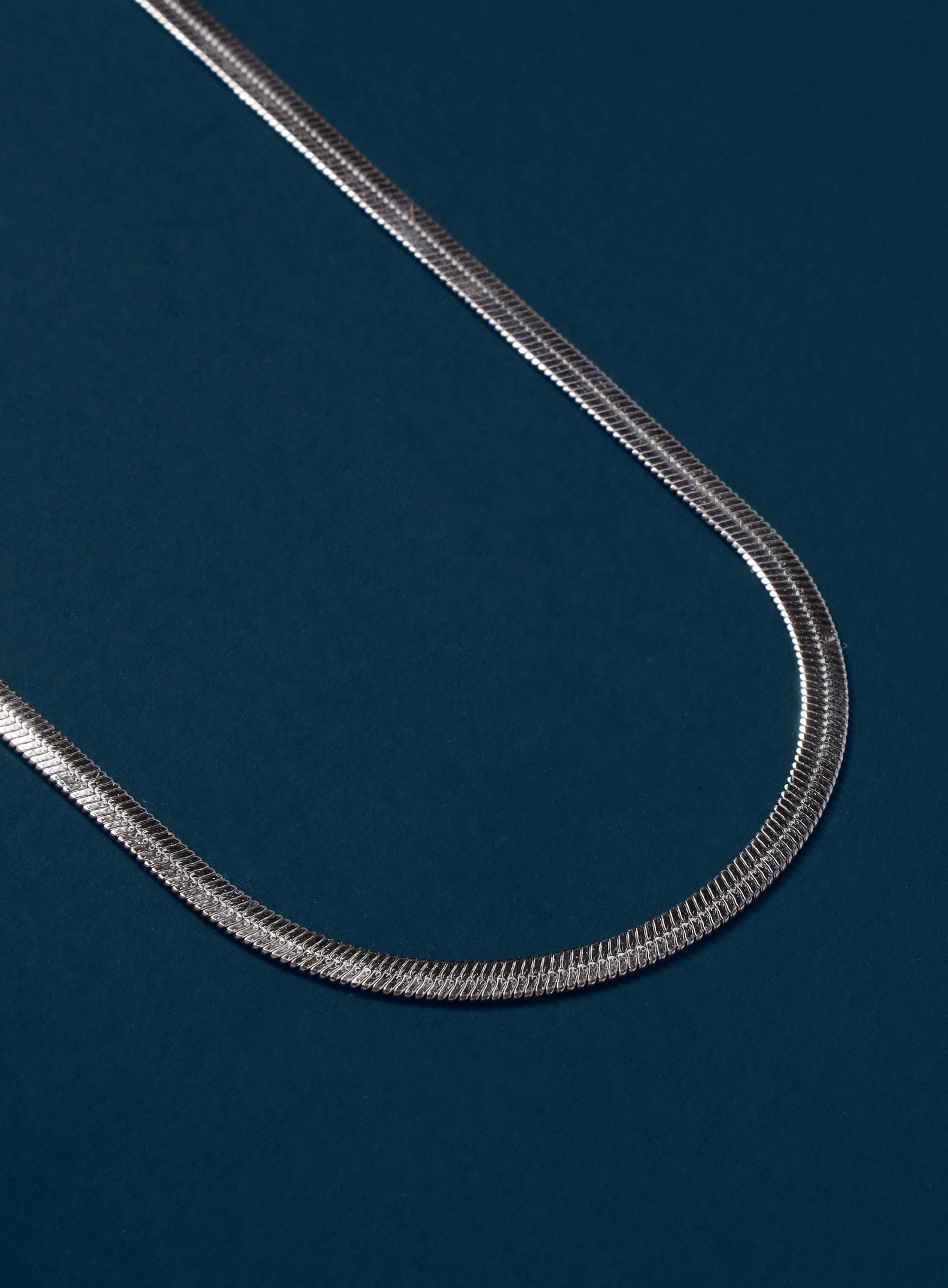 Waterproof 3mm sleek Herringbone Snake Style Chain Necklace - Image 4