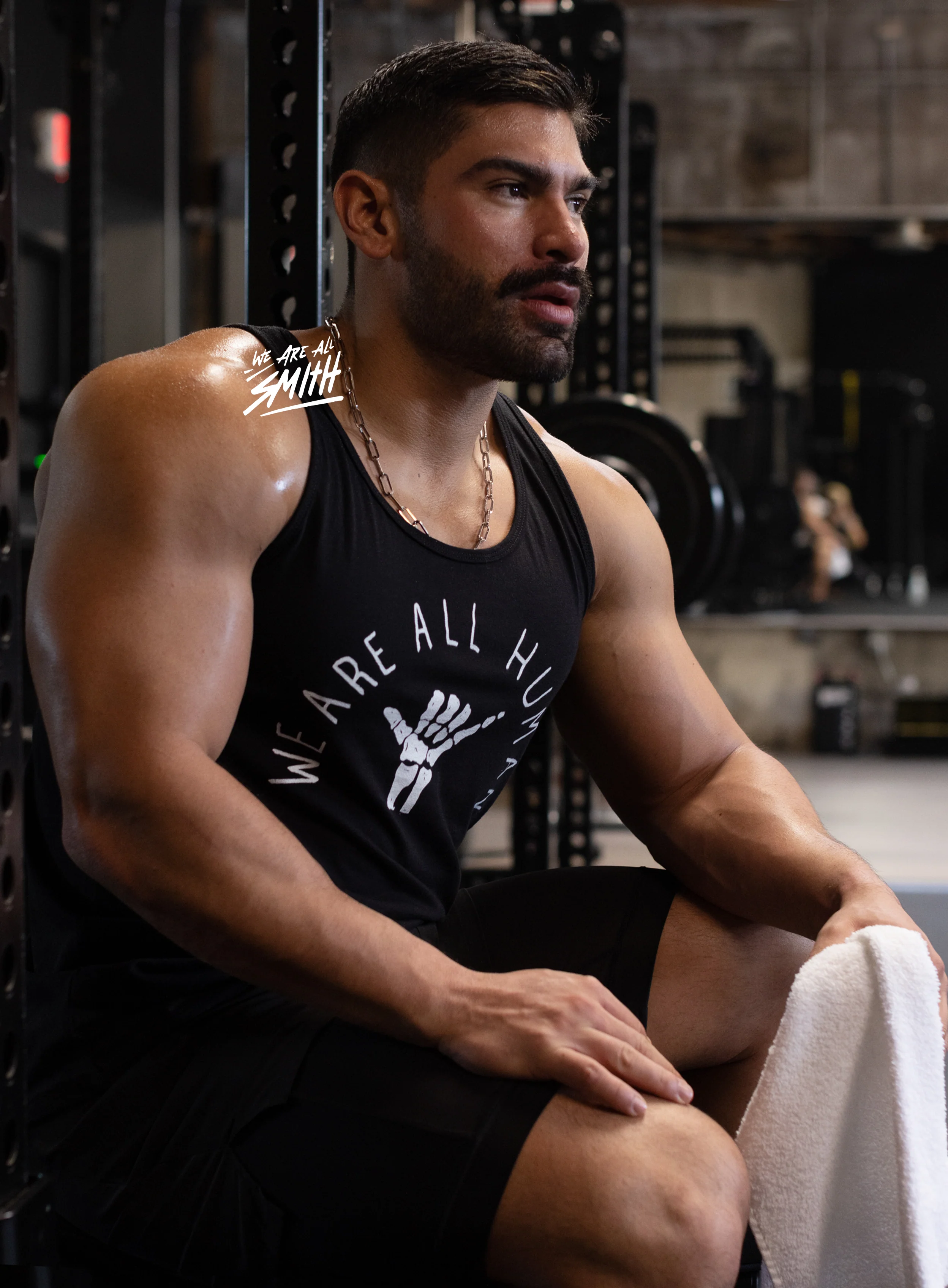 "We Are All Human" Black  Tank Top - Image 3