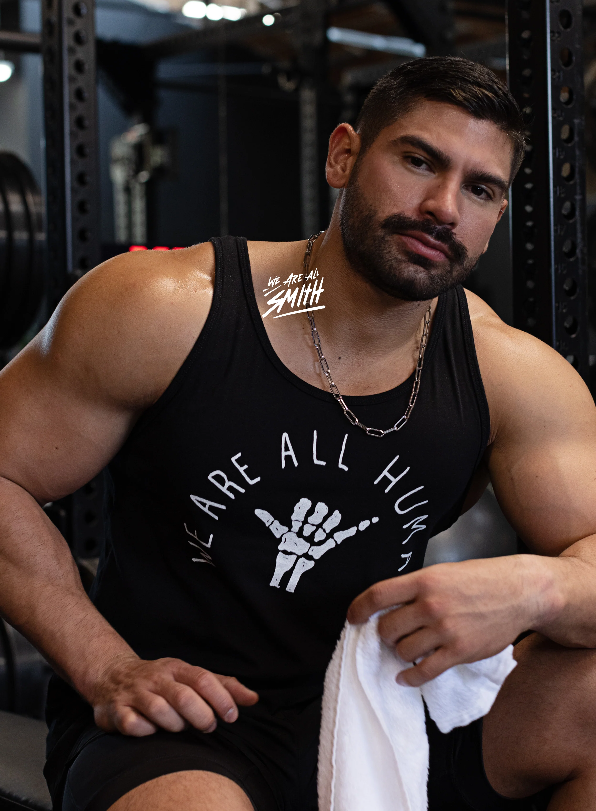 "We Are All Human" Black  Tank Top - Image 5
