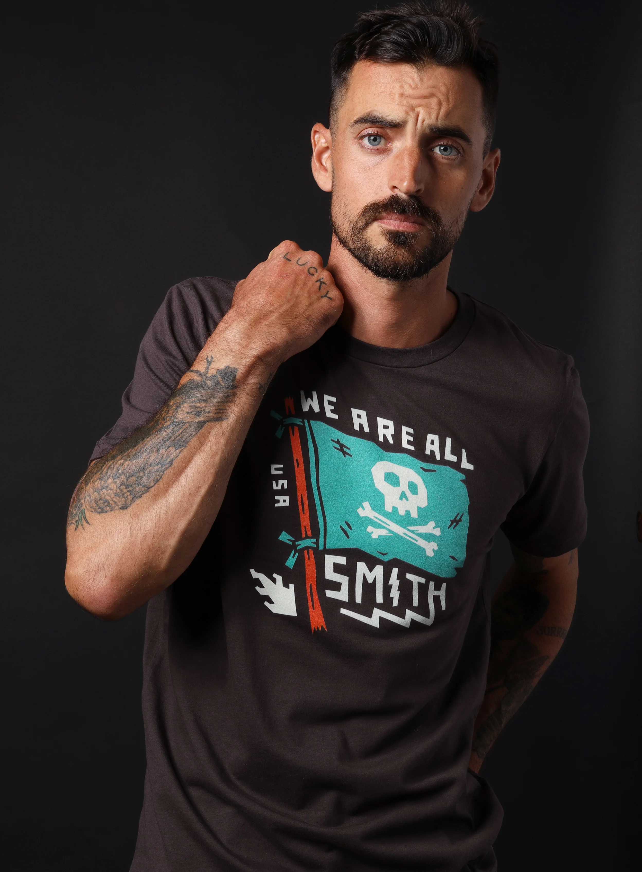 Brown We Are All Smith Banner Short Sleeve Unisex t-shirt - Image 5