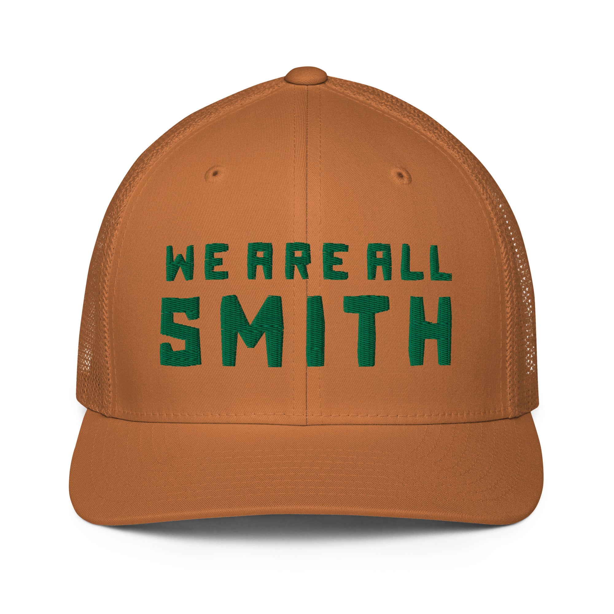 We Are All Smith Caramel + Green Mesh back trucker cap - Image 4
