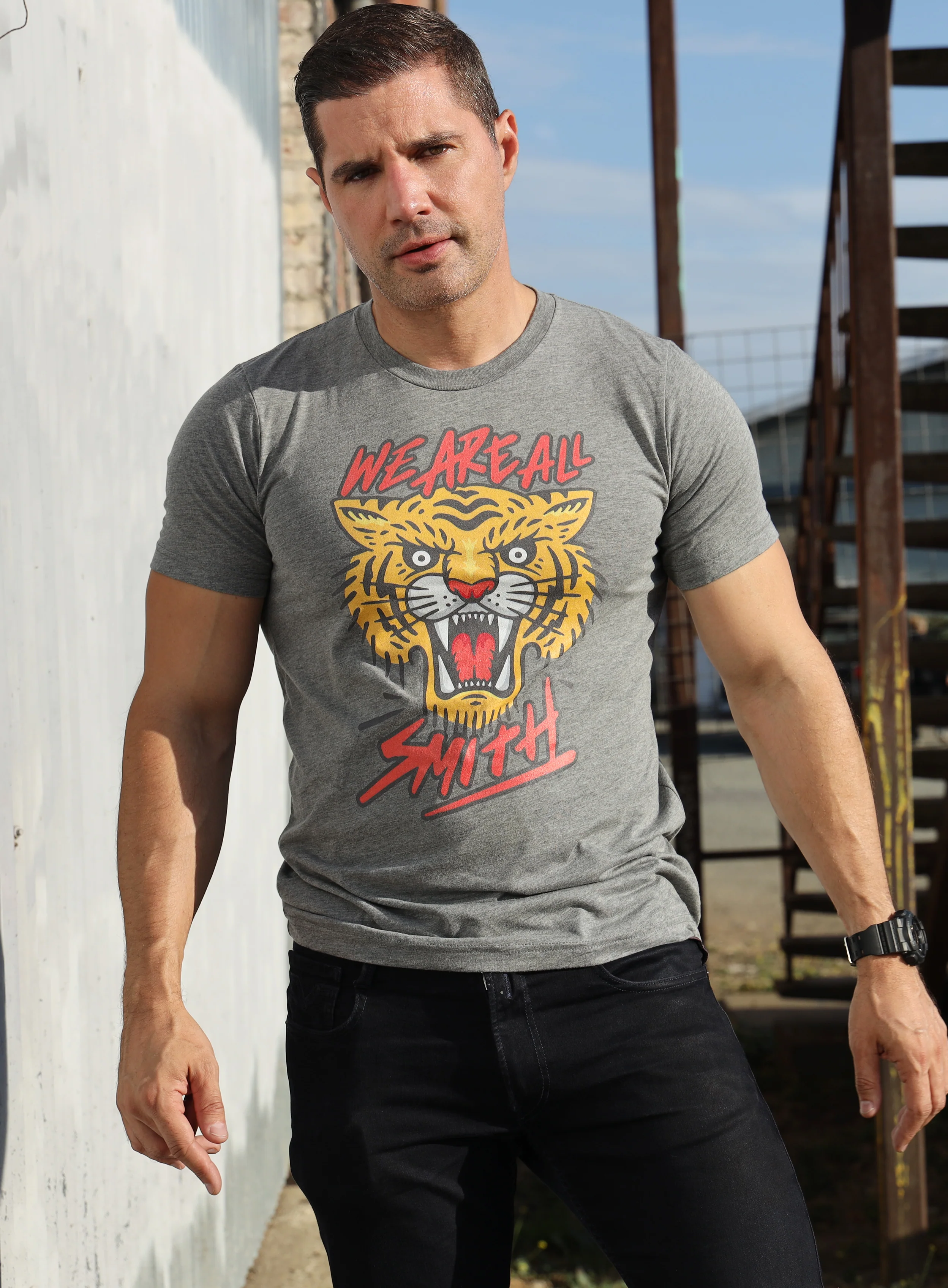 We Are All Smith Tiger Gray Short sleeve t-shirt - Image 2