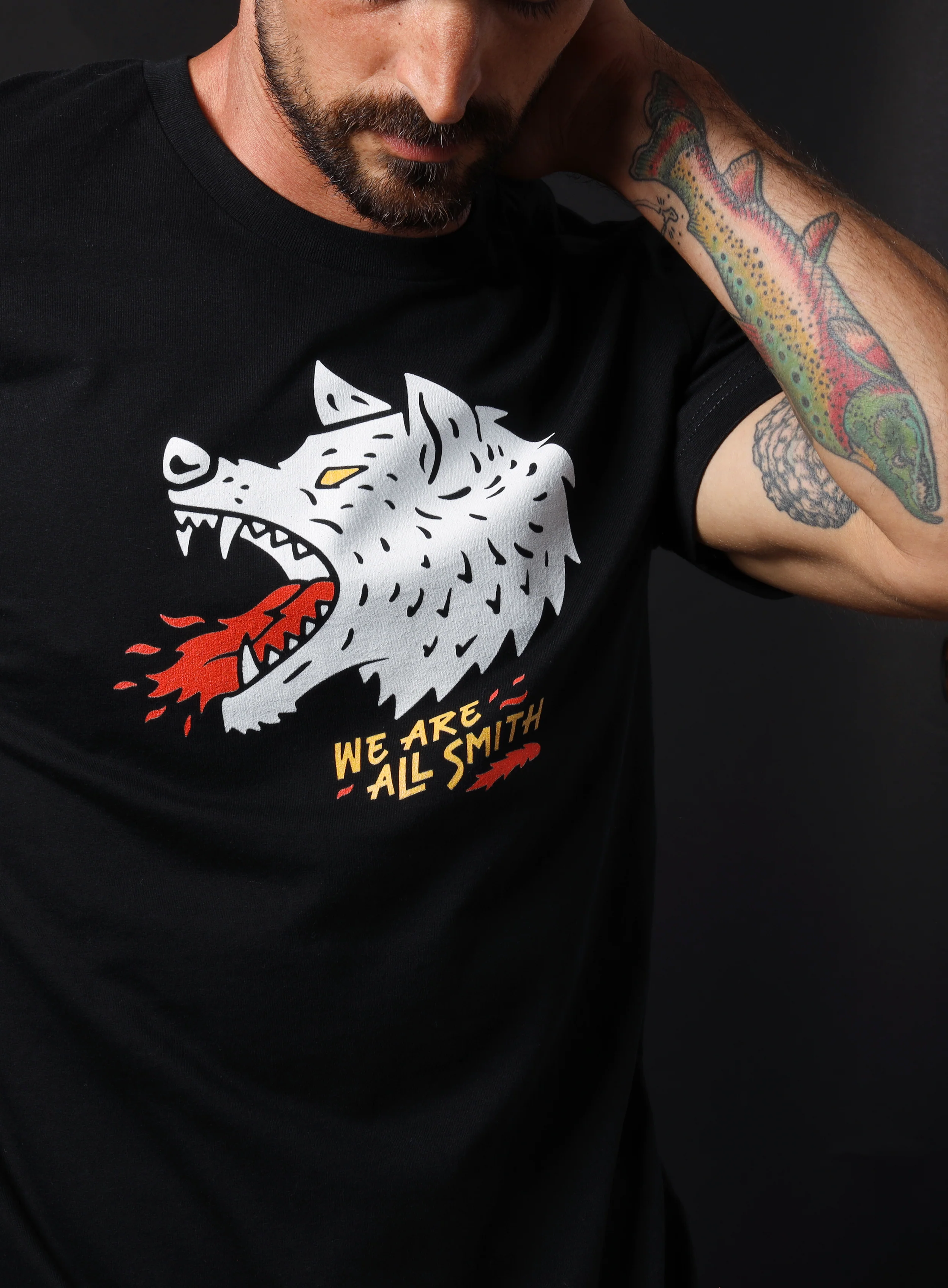 Wolfie Black Unisex Short Sleeve t-shirt - Image 2